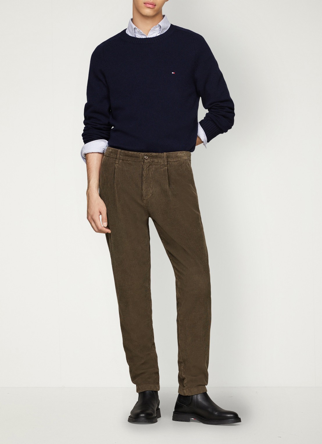 Tommy Hilfiger Fijngebreide pullover van lamswol - voorkant 4 blauw
