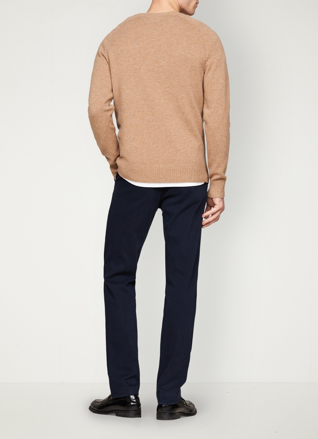 Tommy Hilfiger Fijngebreide pullover van lamswol - achterkant camel