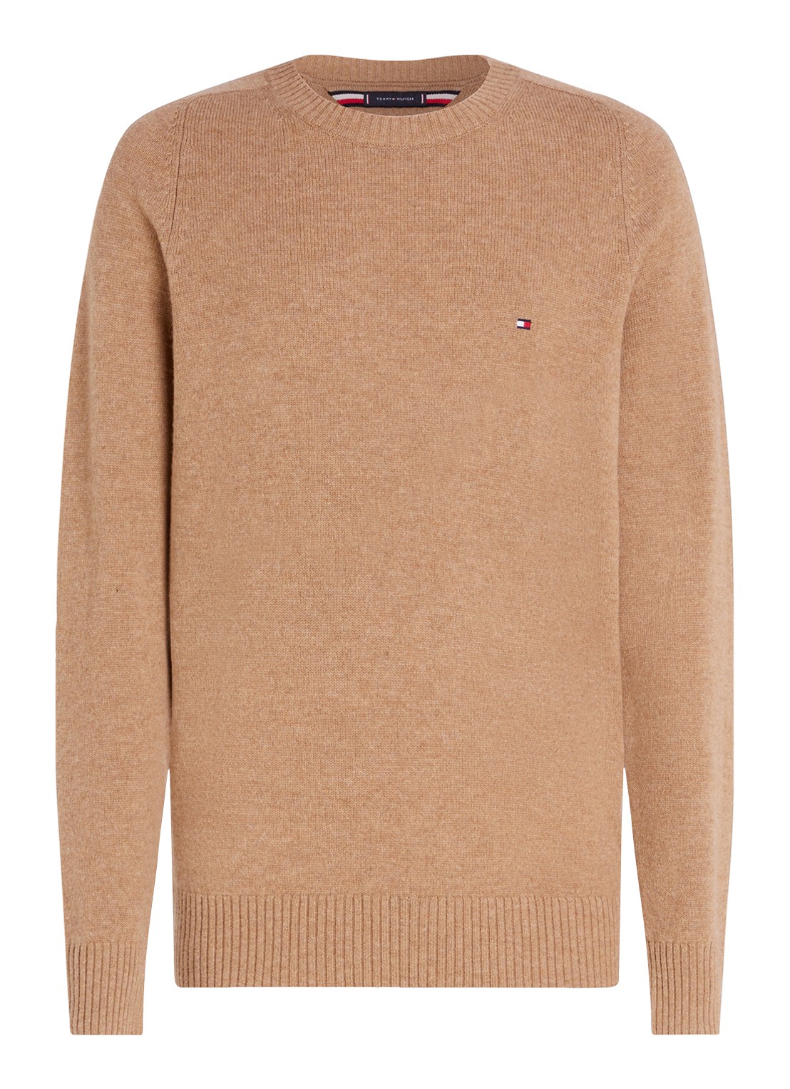 Tommy Hilfiger Fijngebreide pullover van lamswol - voorkant 5 camel