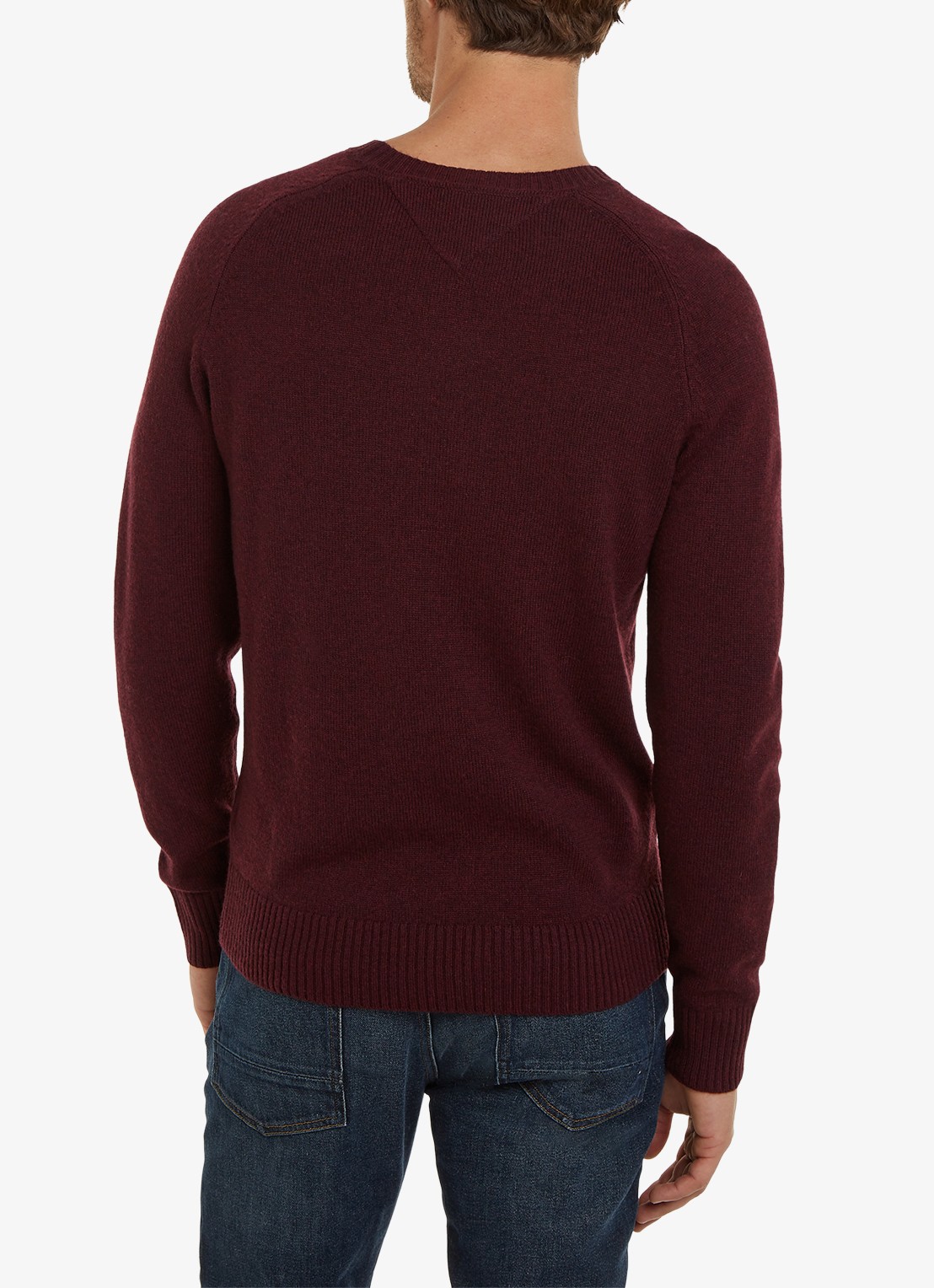 Tommy Hilfiger Fijngebreide pullover van lamswol - achterkant 4 burgundy heather-tvy / rood