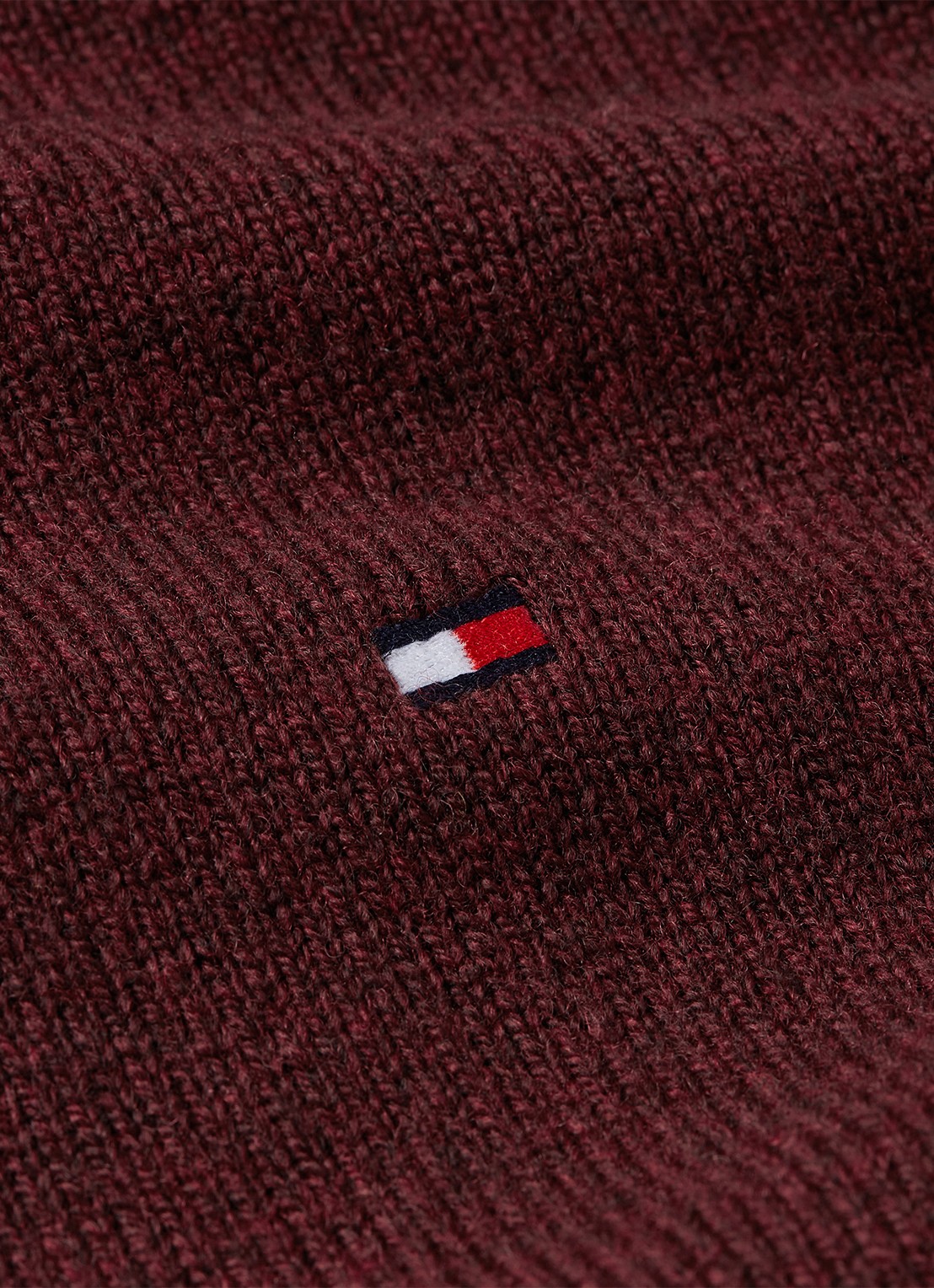 Tommy Hilfiger Fijngebreide pullover van lamswol - detail 2 burgundy heather-tvy / rood