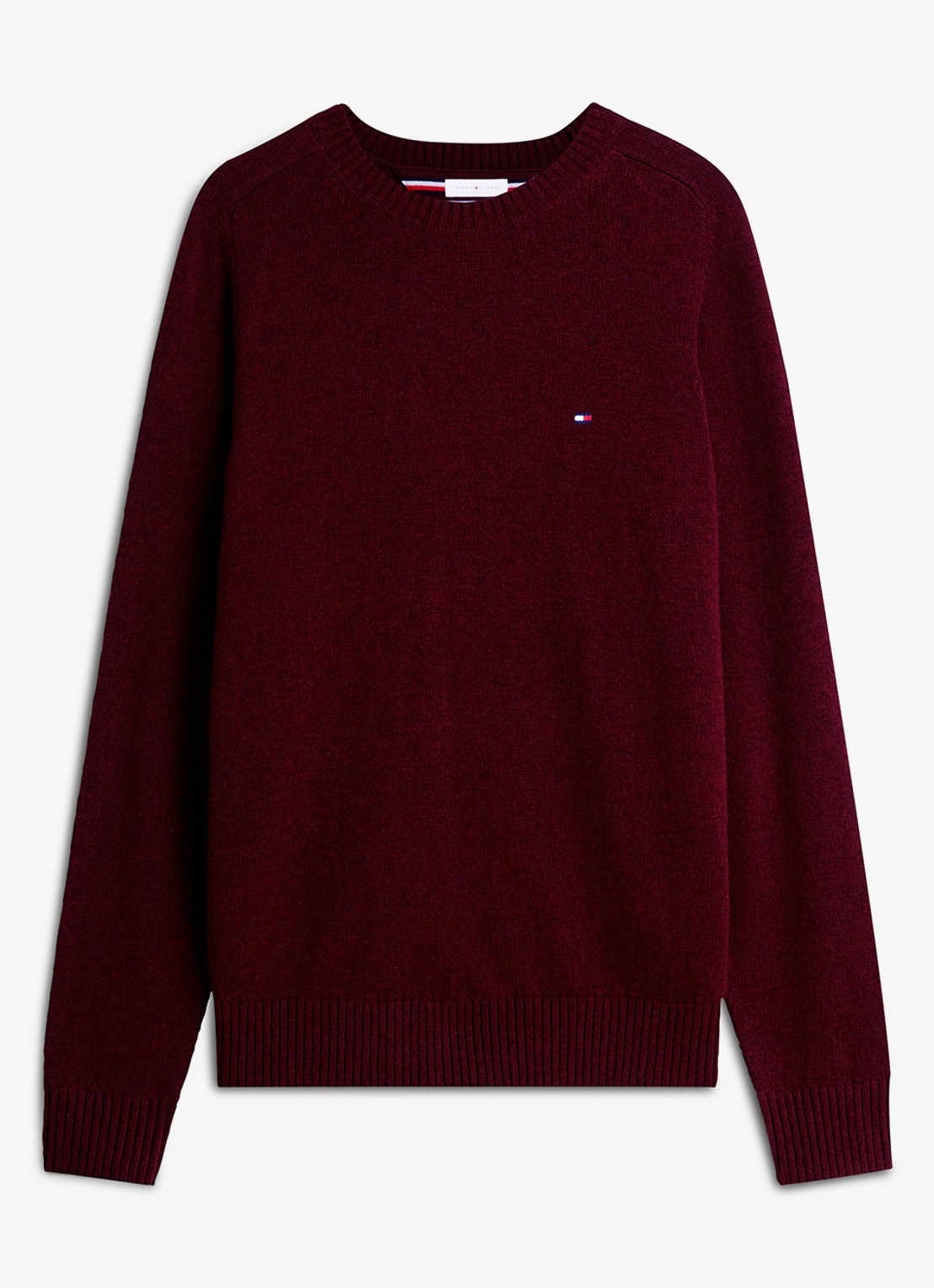 Tommy Hilfiger Fijngebreide pullover van lamswol - voorkant 5 burgundy heather-tvy / rood