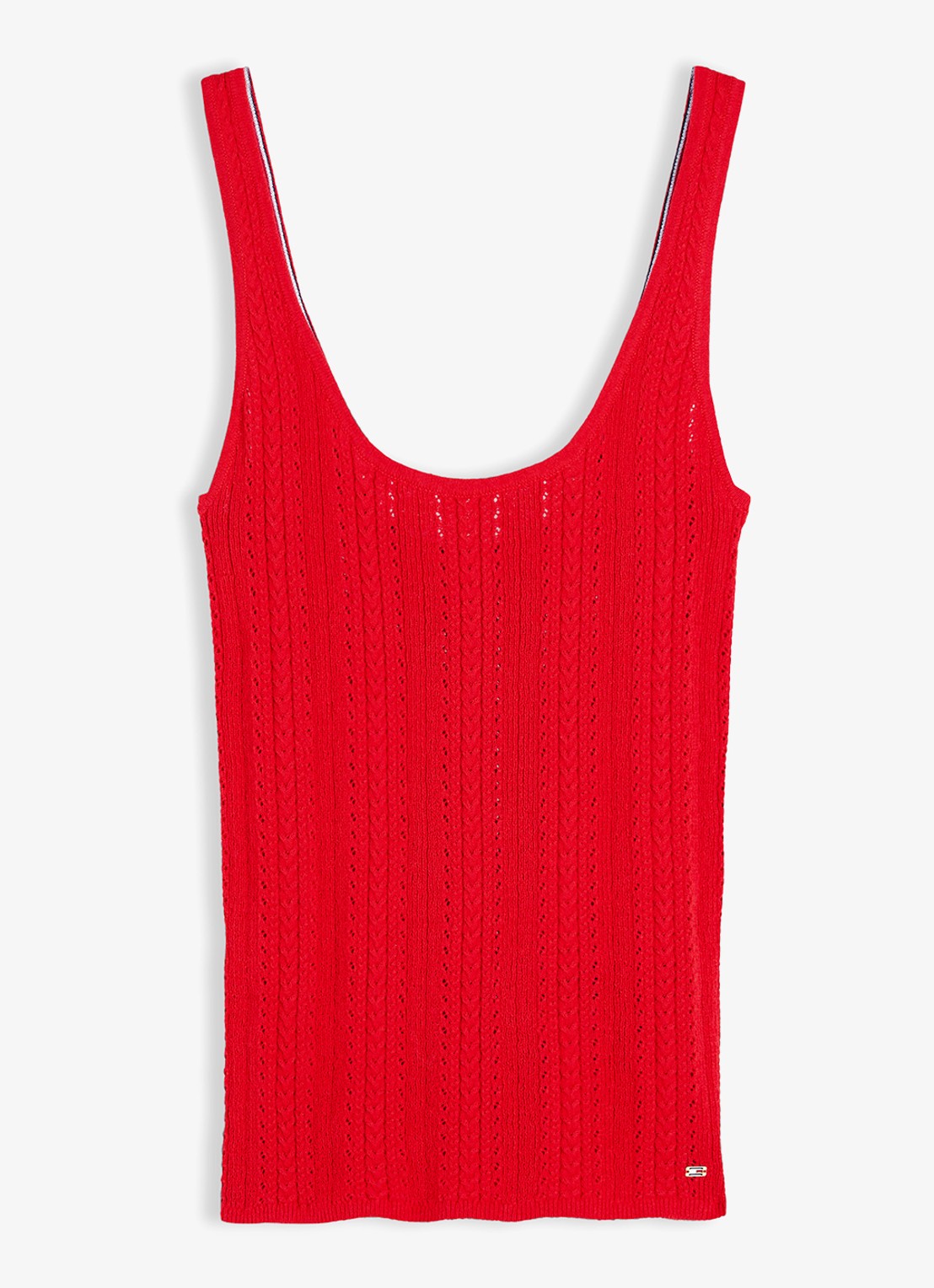 Tommy Hilfiger Fijngebreide tanktop met logo - voorkant rood