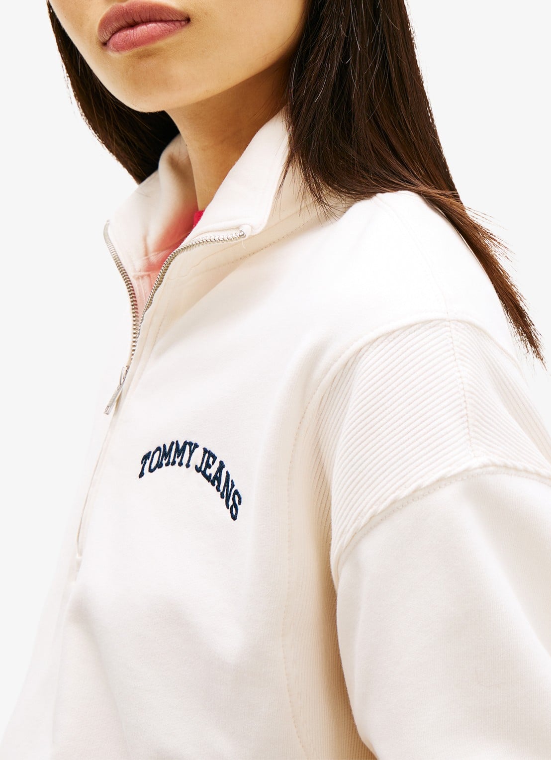 Tommy Hilfiger Fijngebreide trui met ingebreid logo - detail 3 wit