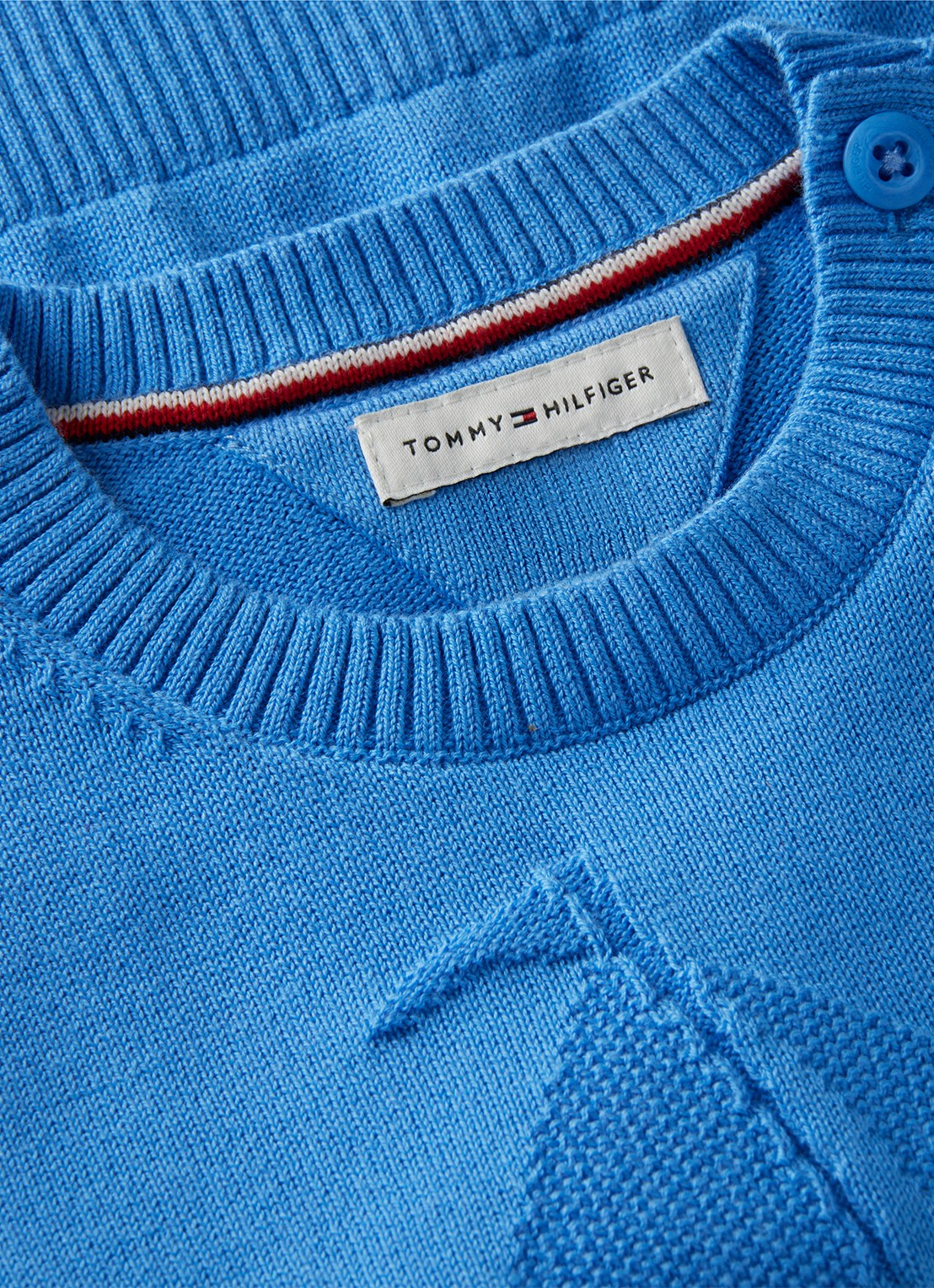 Tommy Hilfiger Fijngebreide trui met structuur - detail 3 blauw