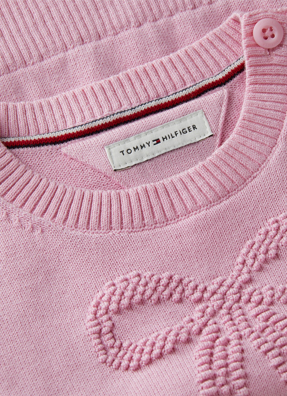 Tommy Hilfiger Fijngebreide trui met structuur - detail 3 roze