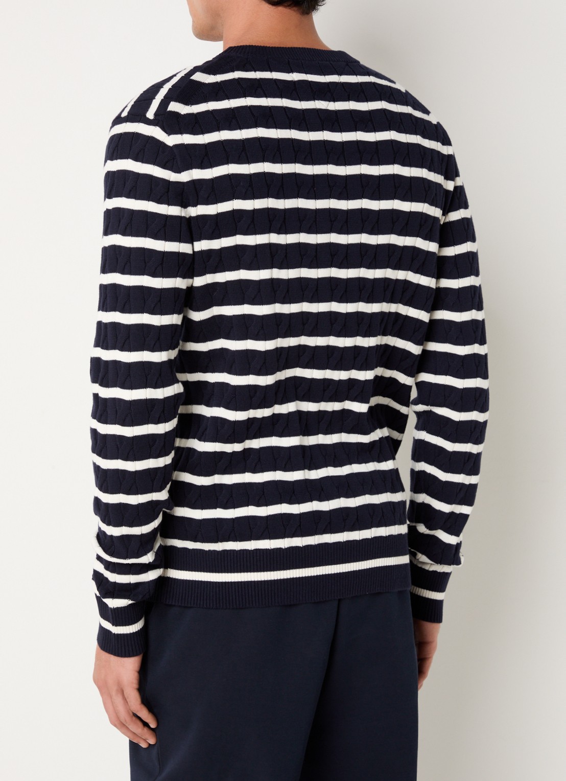 Tommy Hilfiger Flag Embroidery Cable Knit Jumper - achterkant 4 donkerblauw