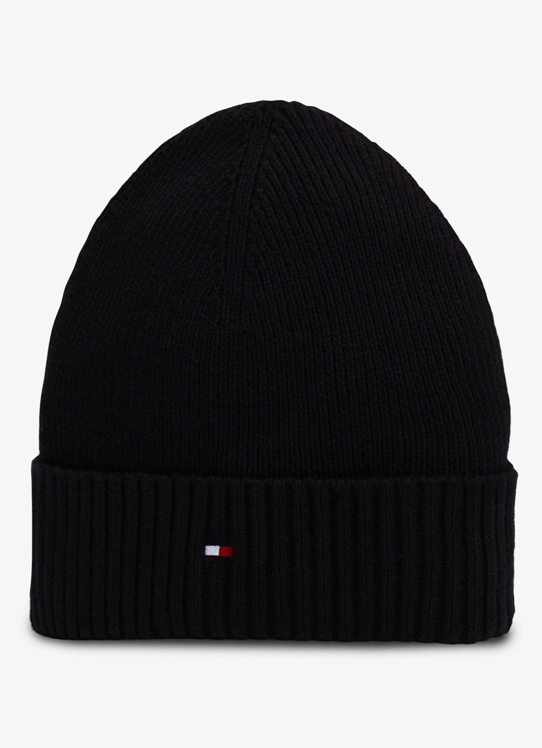 Tommy Hilfiger Flag Pima grofgebreide muts met logo - detail 2 zwart