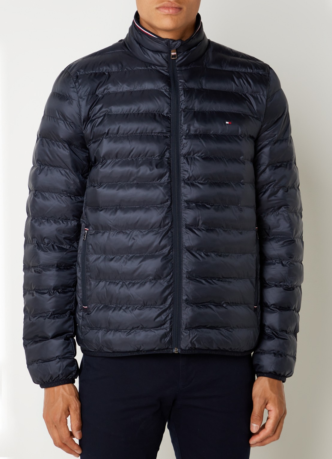 Tommy Hilfiger Gewatteerd jack met logo - detail 2 lichtblauw