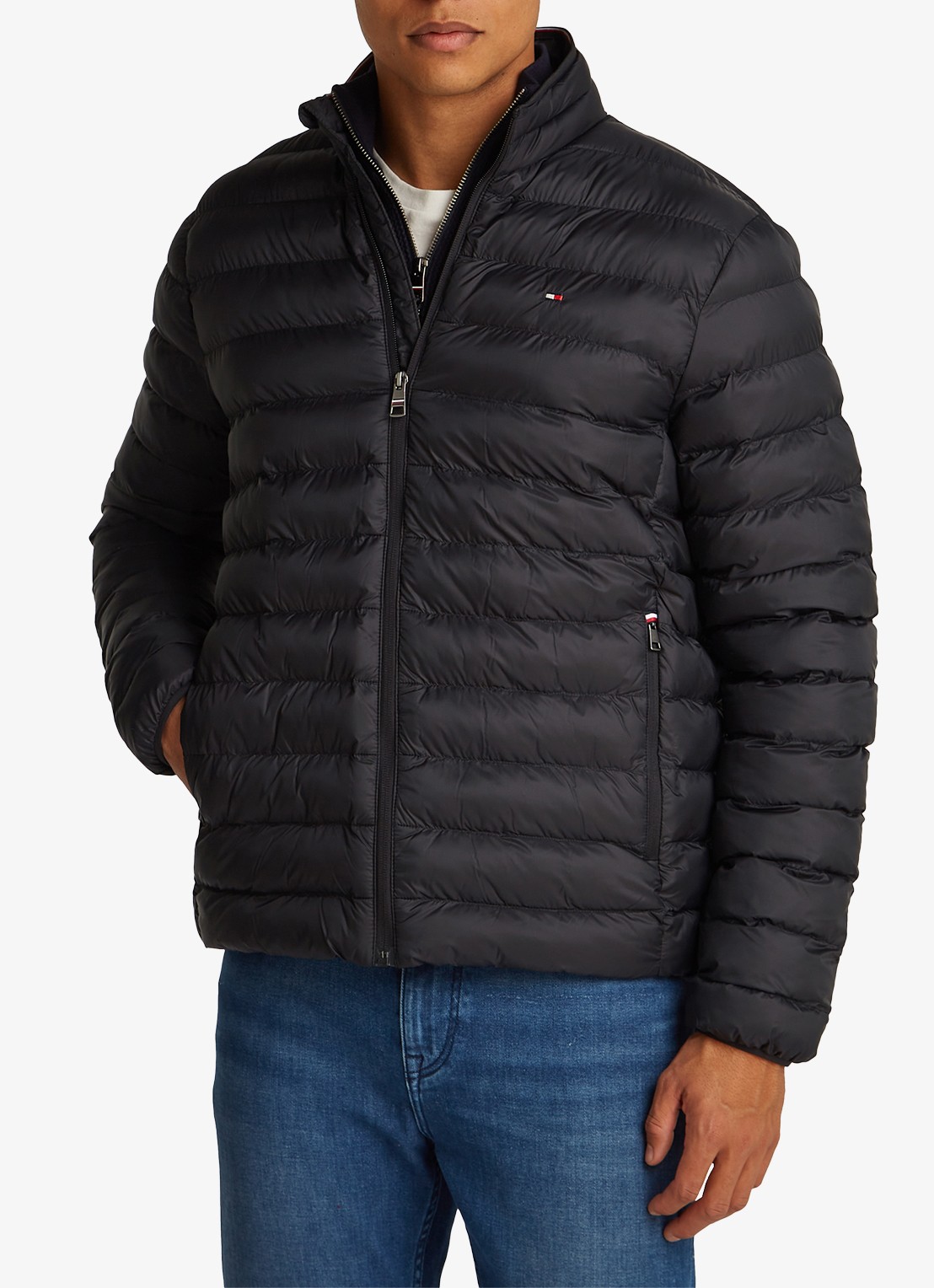 Tommy Hilfiger Gewatteerd jack met ritszakken - detail 2 zwart