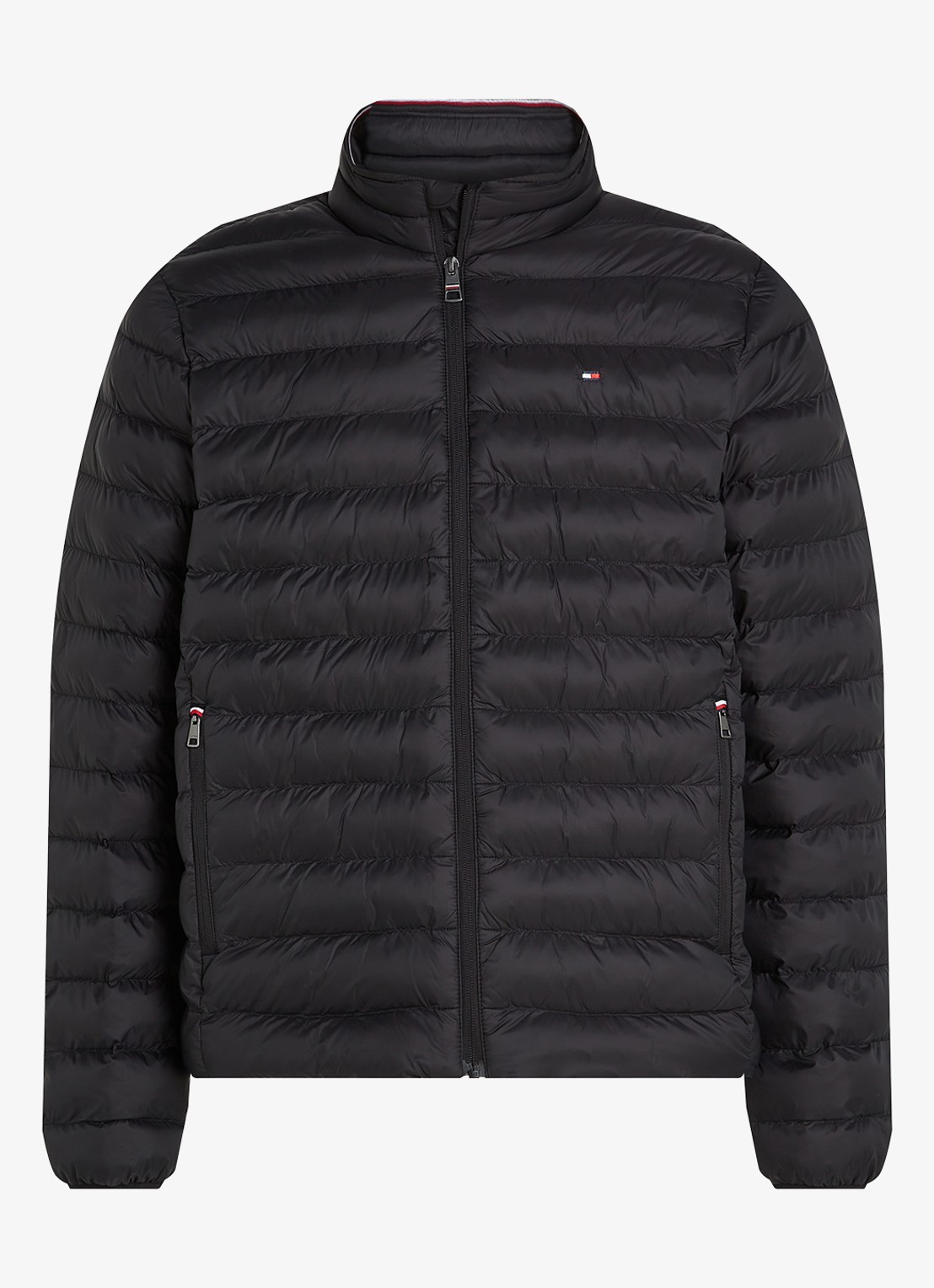 Tommy Hilfiger Gewatteerd jack met ritszakken - voorkant 5 zwart