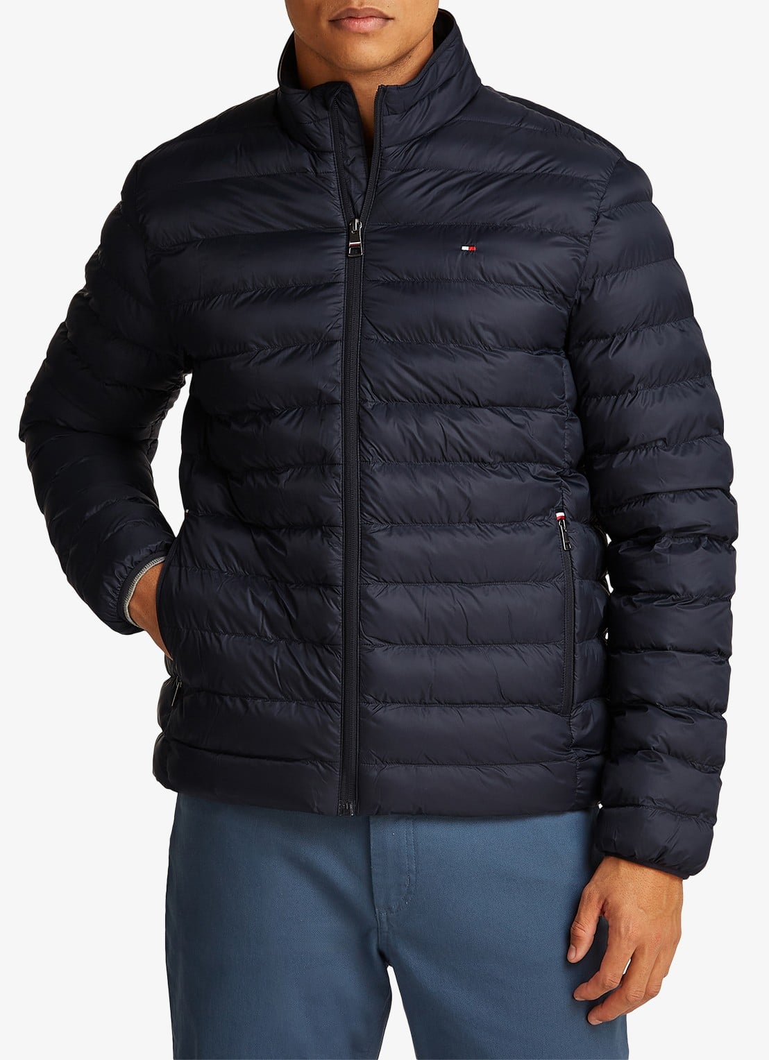 Tommy Hilfiger Gewatteerd jack met ritszakken - detail 3 donkerblauw