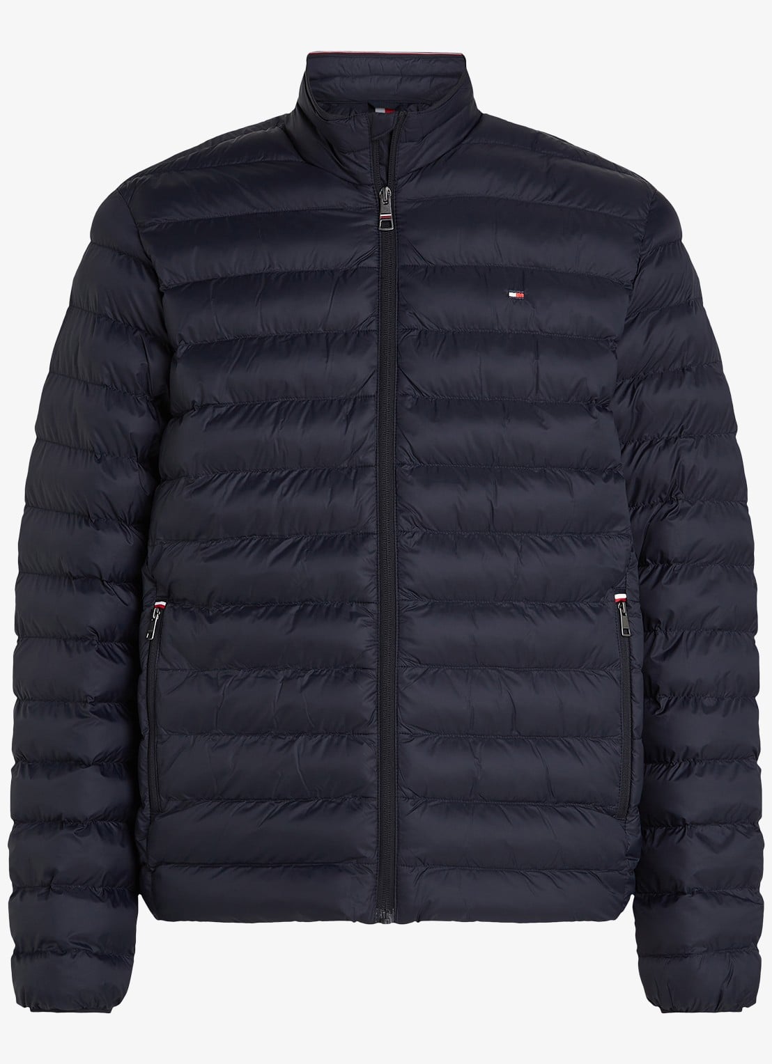 Tommy Hilfiger Gewatteerd jack met ritszakken - voorkant donkerblauw