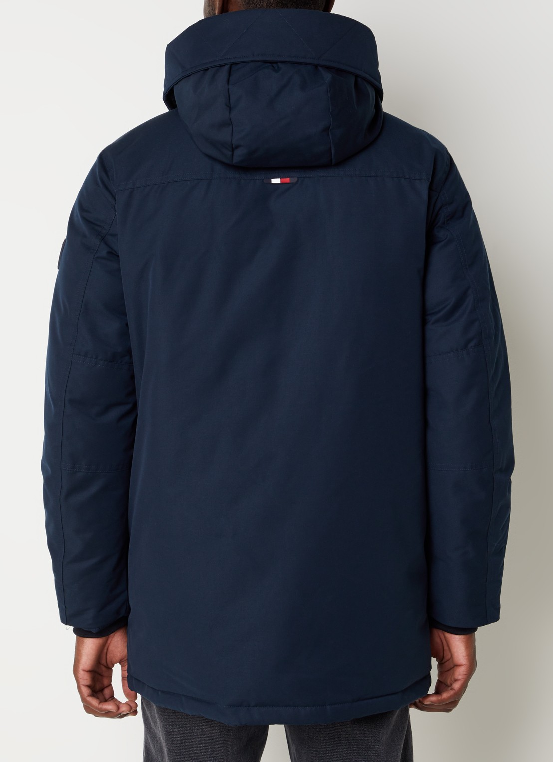 Tommy Hilfiger Gewatteerde jas met donsvulling en afneembare capuchon - achterkant 4 lichtblauw