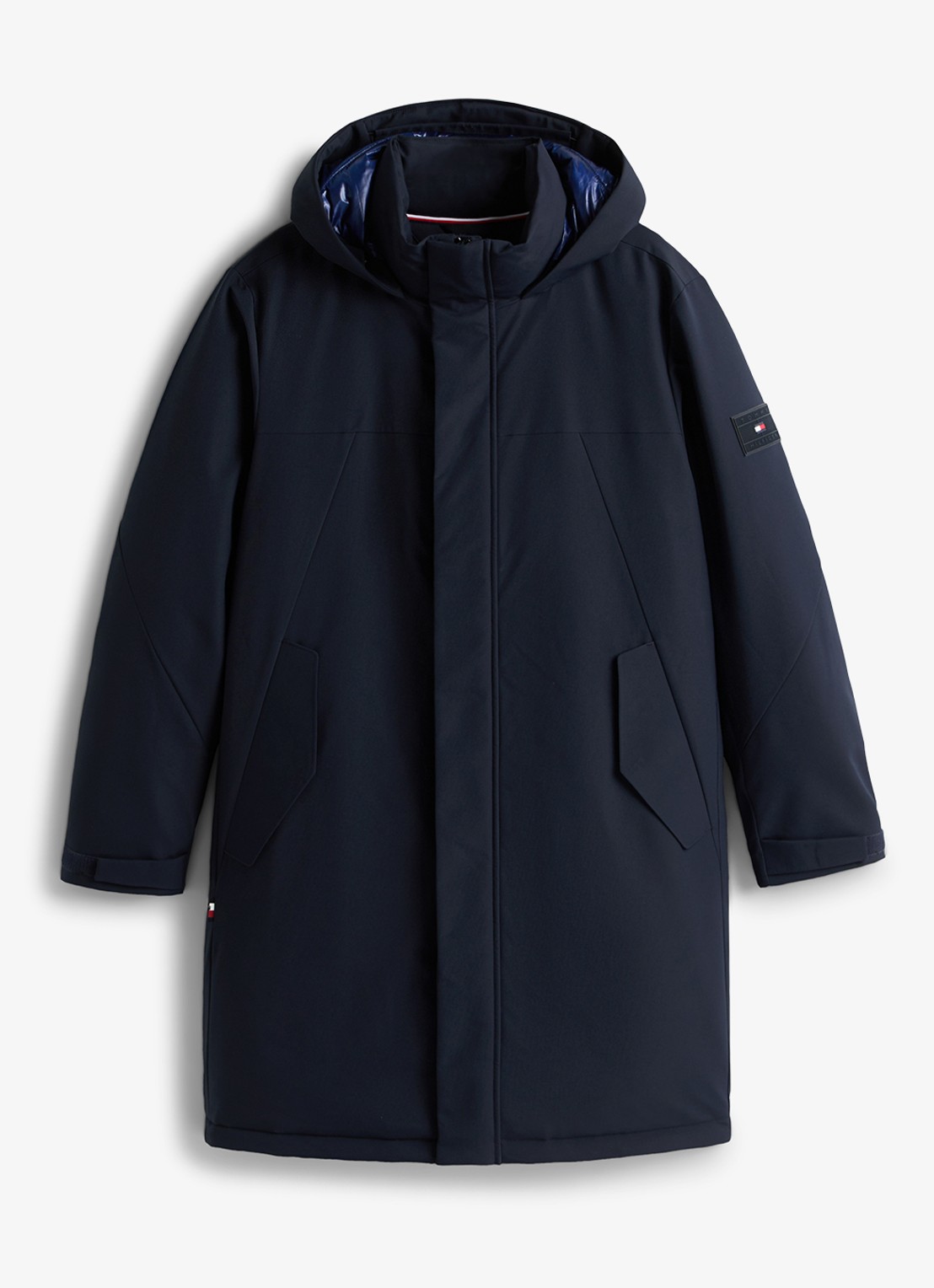Tommy Hilfiger Gewatteerde parka met capuchon en waterafstotende coating - voorkant 4 blauw