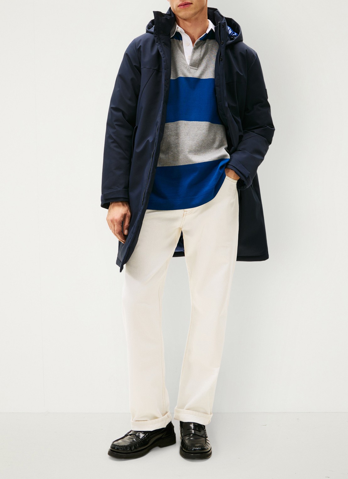 Tommy Hilfiger Gewatteerde parka met capuchon en waterafstotende coating - voorkant 5 blauw