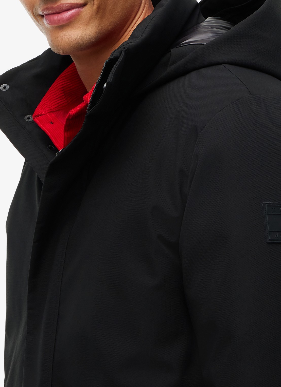 Tommy Hilfiger Gewatteerde parka met klepzakken - detail 5 zwart