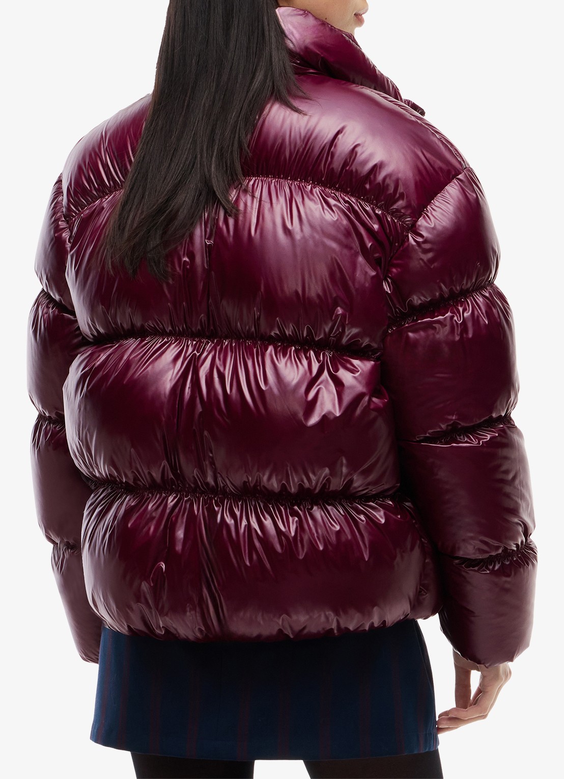 Tommy Hilfiger Gewatteerde puffer jas met steekzakken  - achterkant cranberryrood