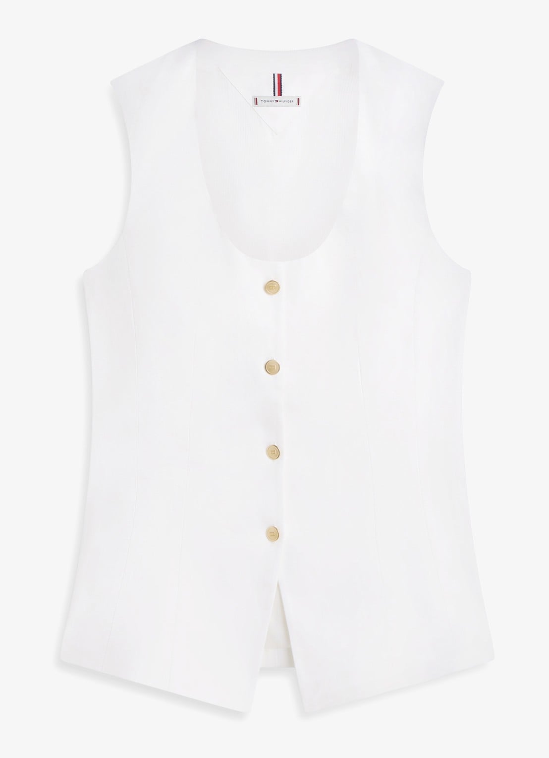 Tommy Hilfiger Gilet in linnenblend  - voorkant 2 wit