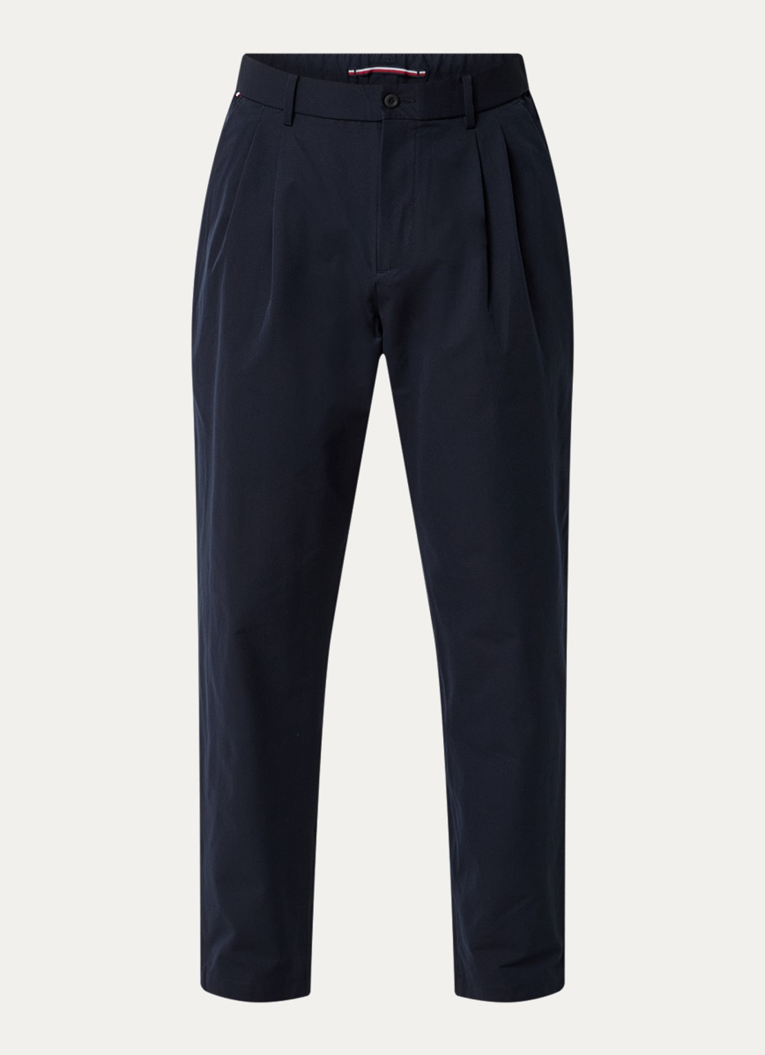 Tommy Hilfiger Greenwich straight fit chino met steekzakken - voorkant donkerblauw