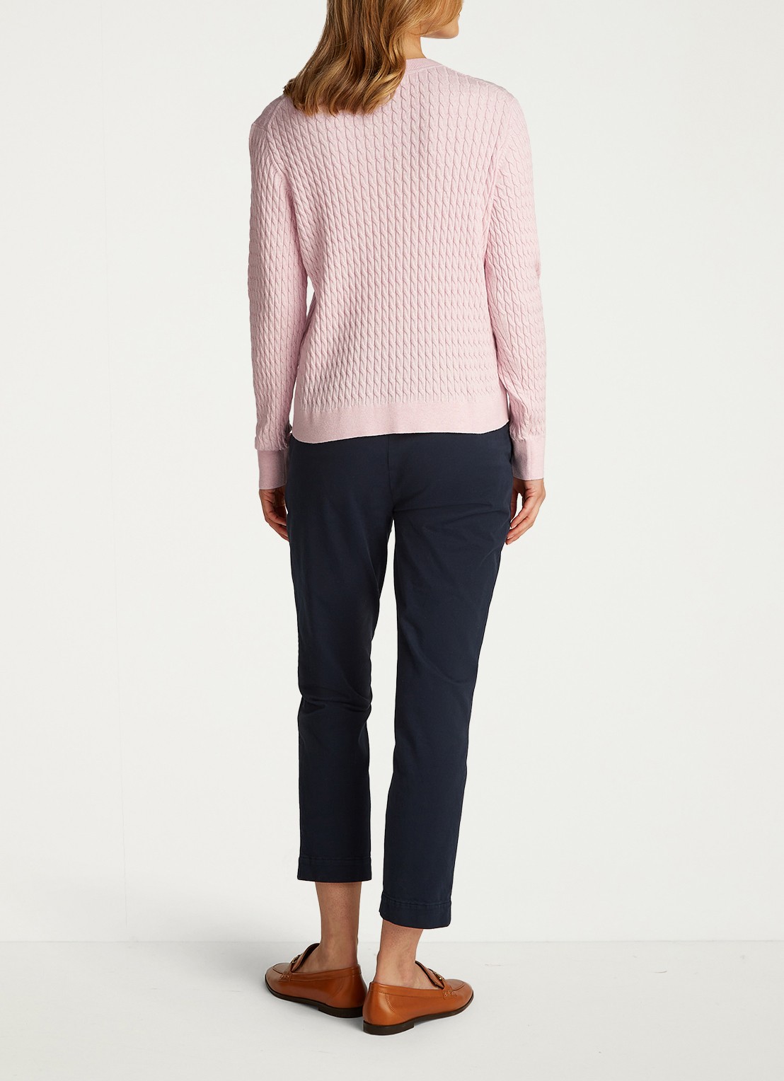 Tommy Hilfiger Grofgebreide trui met structuur - achterkant 5 roze