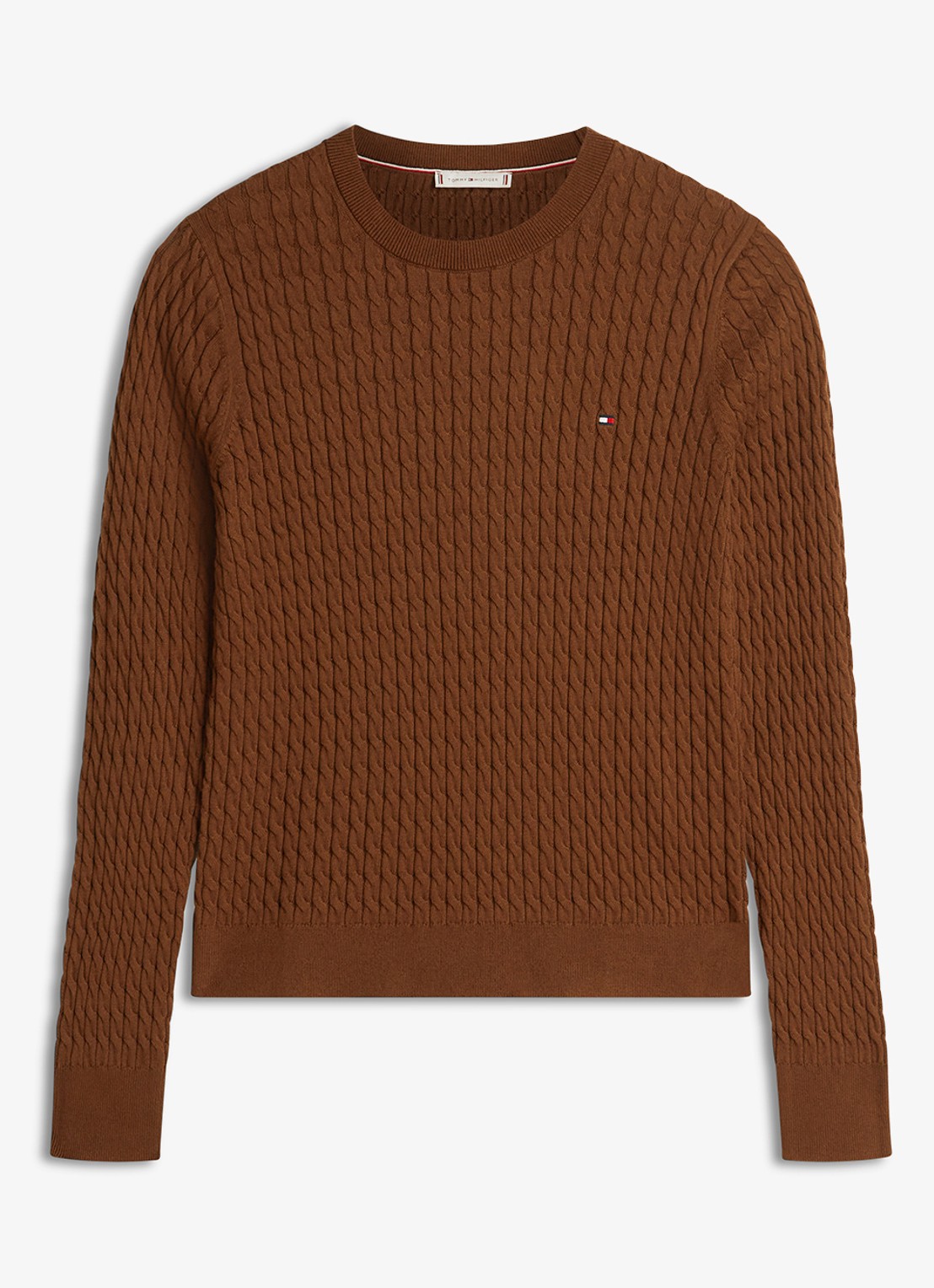 Tommy Hilfiger Grofgebreide trui met structuur - voorkant 4 bruin