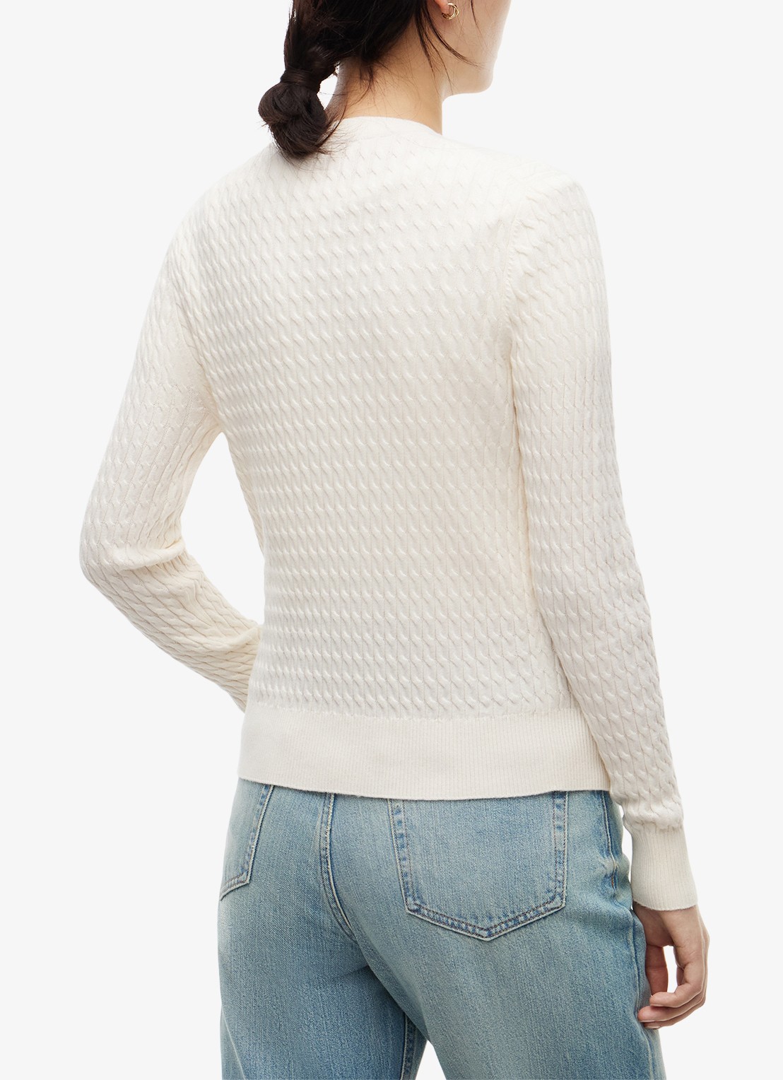 Tommy Hilfiger Grofgebreide trui met structuur - achterkant 3 ivory petal-z00