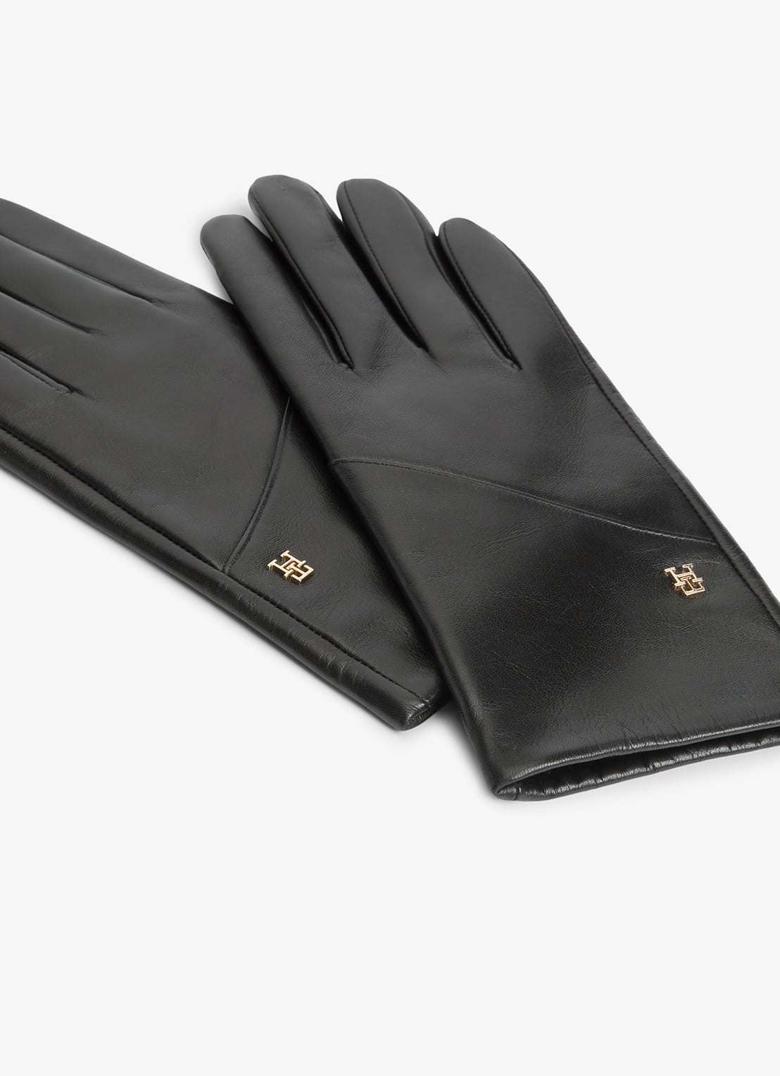Tommy Hilfiger Handschoenen van leer met logo - detail 2 zwart