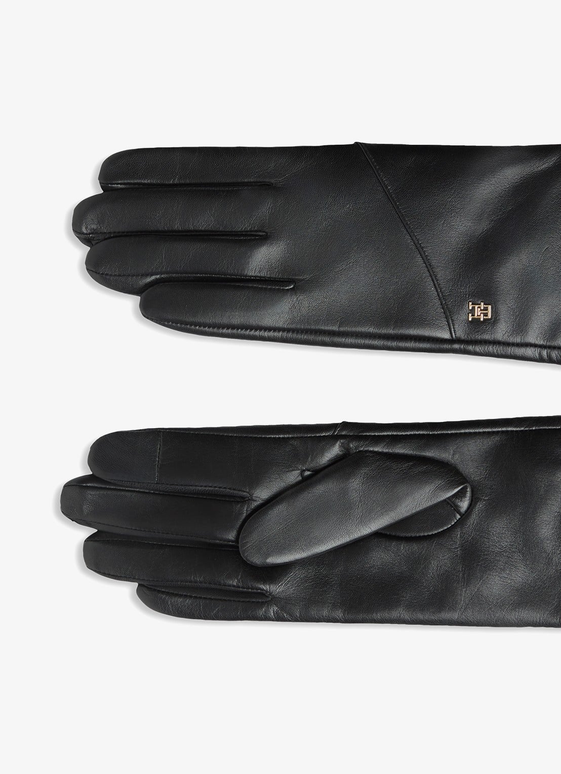 Tommy Hilfiger Handschoenen van leer met logo - detail 3 zwart