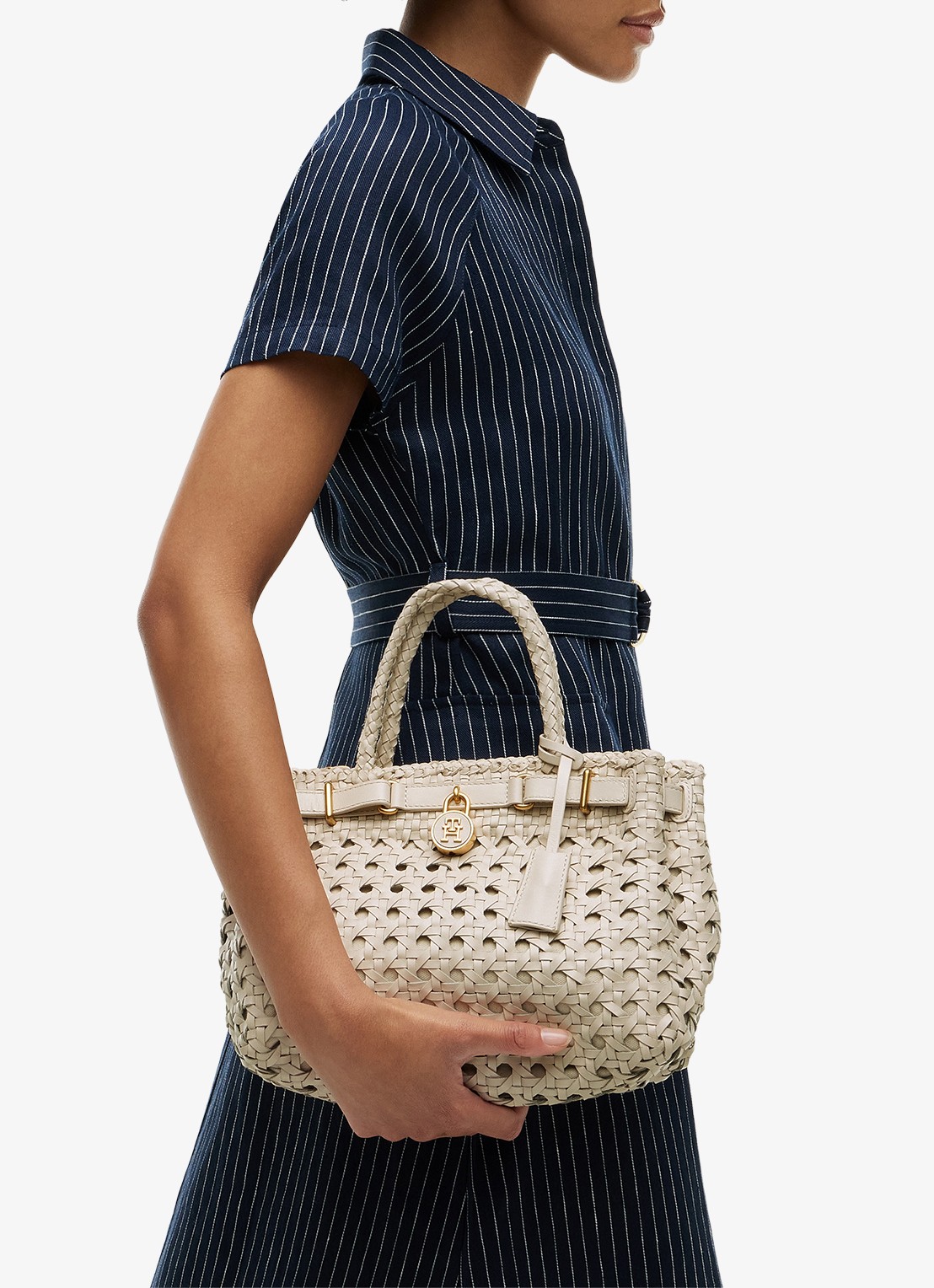 Tommy Hilfiger Handtas met gevlochten detail - detail 2 creme