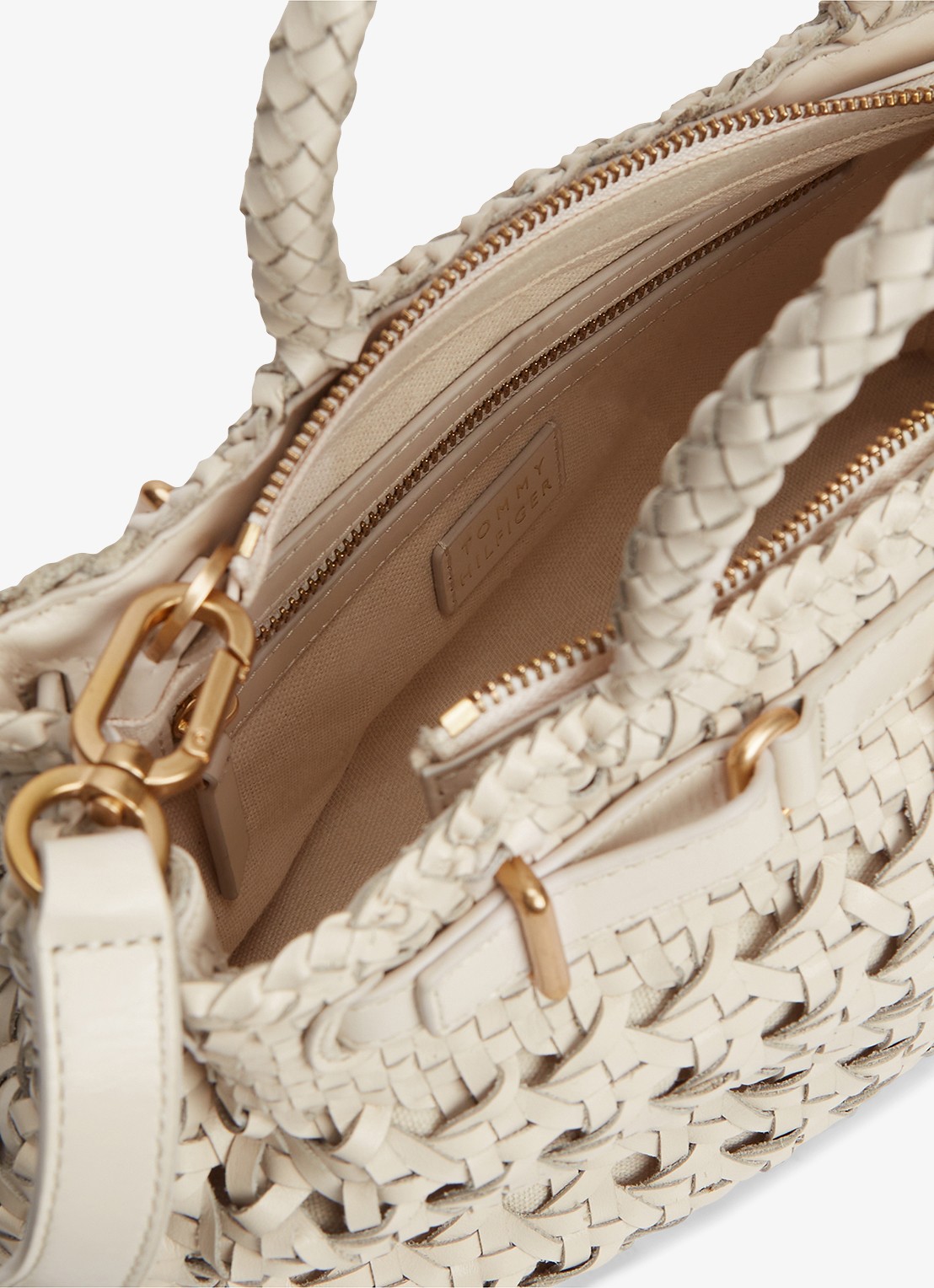 Tommy Hilfiger Handtas met gevlochten detail - detail 5 creme