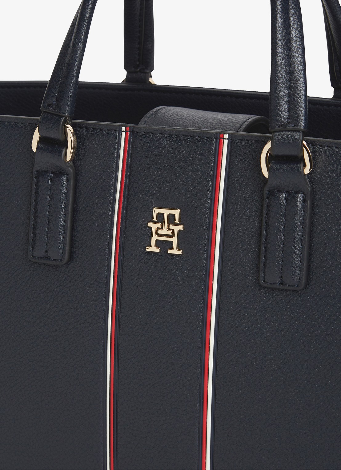 Tommy Hilfiger Handtas met logo - detail donkerblauw