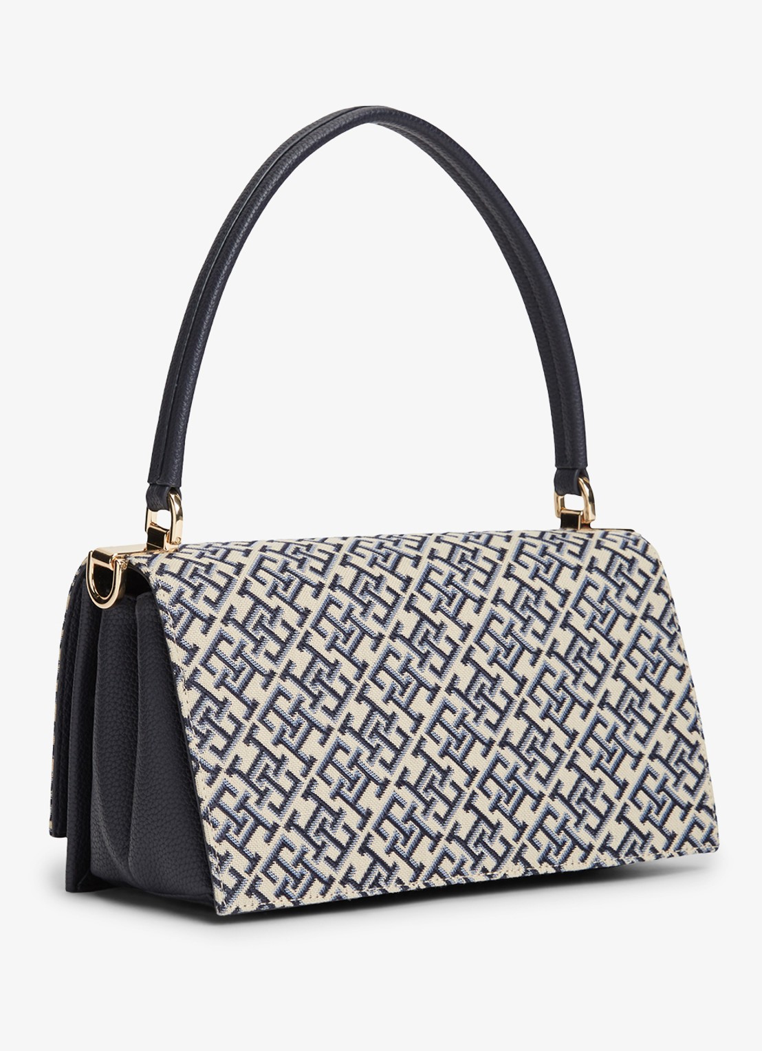 Tommy Hilfiger Handtas met logoprint en afneembare schouderriem - detail donkerblauw