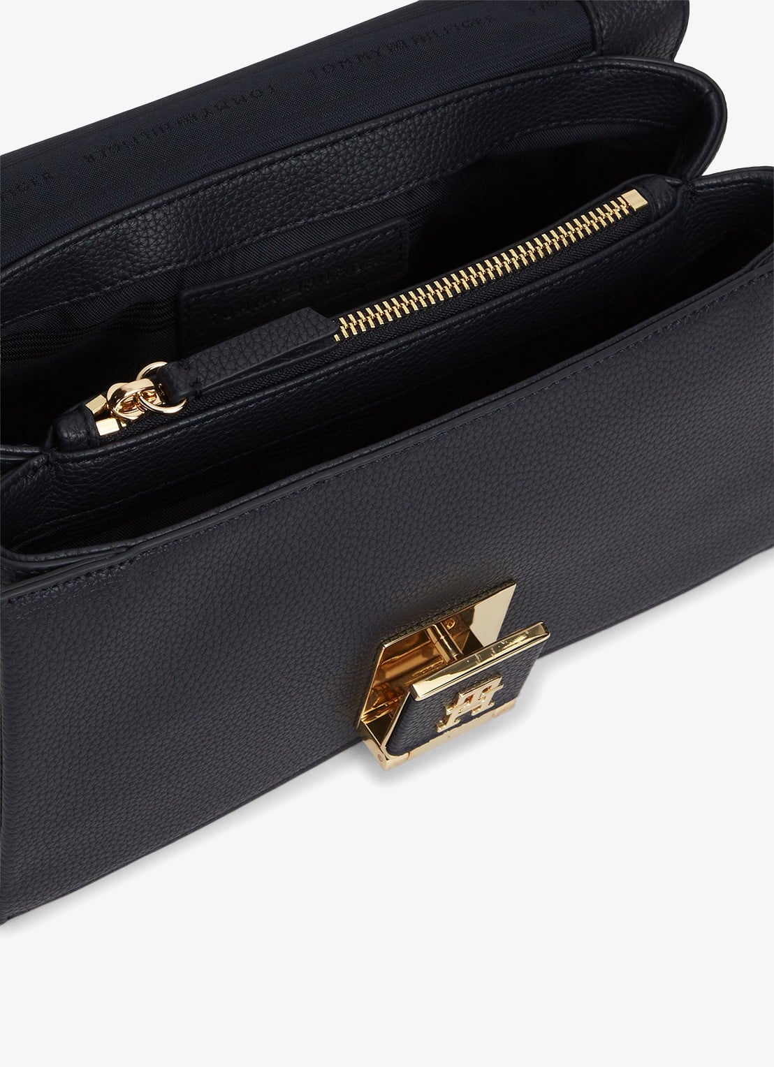Tommy Hilfiger Handtas met logoprint en afneembare schouderriem - detail 2 donkerblauw