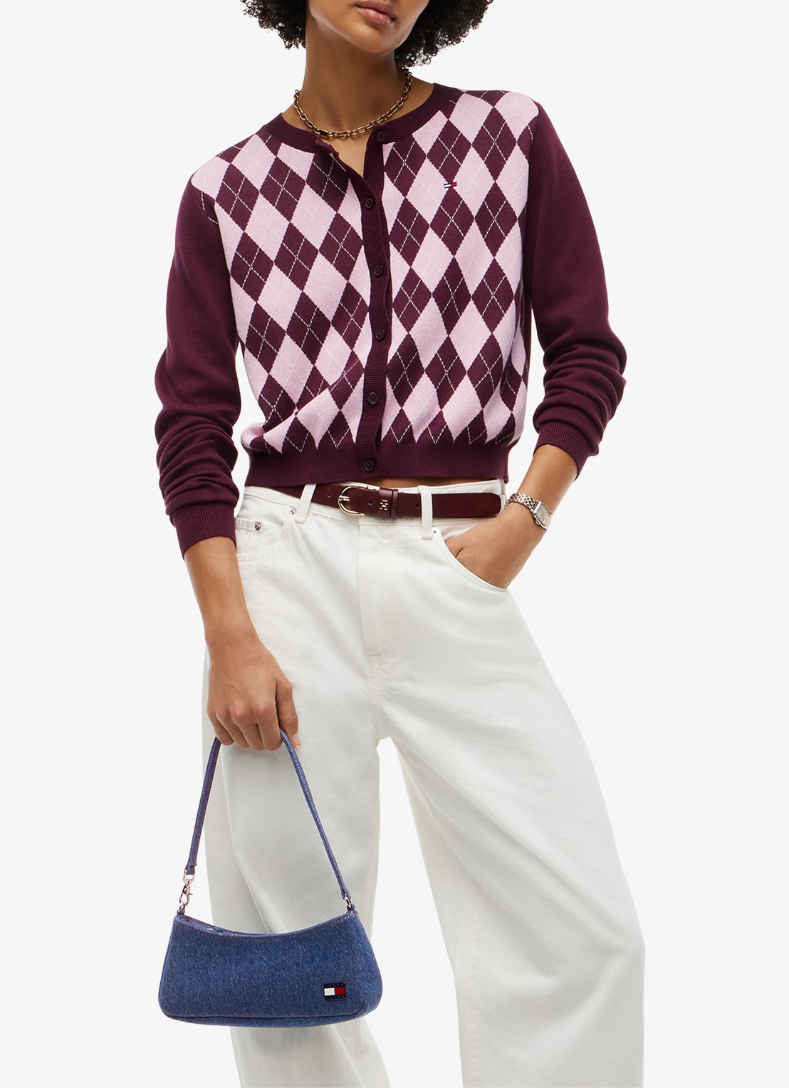 Tommy Hilfiger Handtas van denim met logo - detail jeans