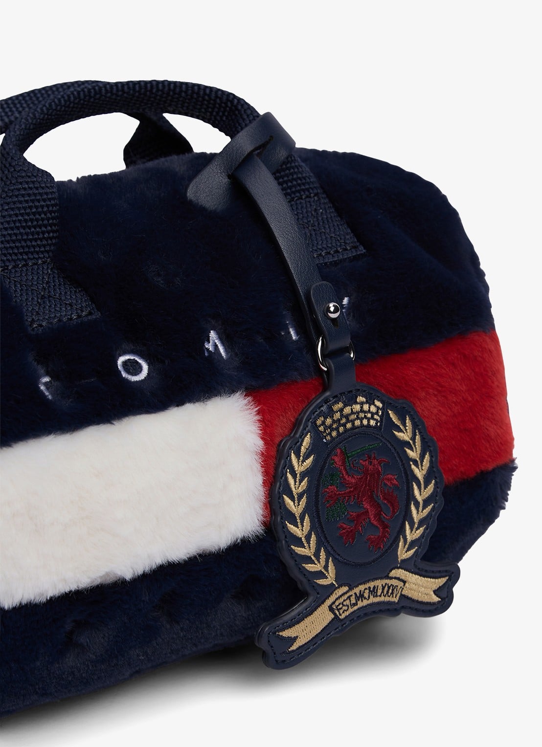 Tommy Hilfiger Handtas van imitatiebont met logo - detail 2 donkerblauw