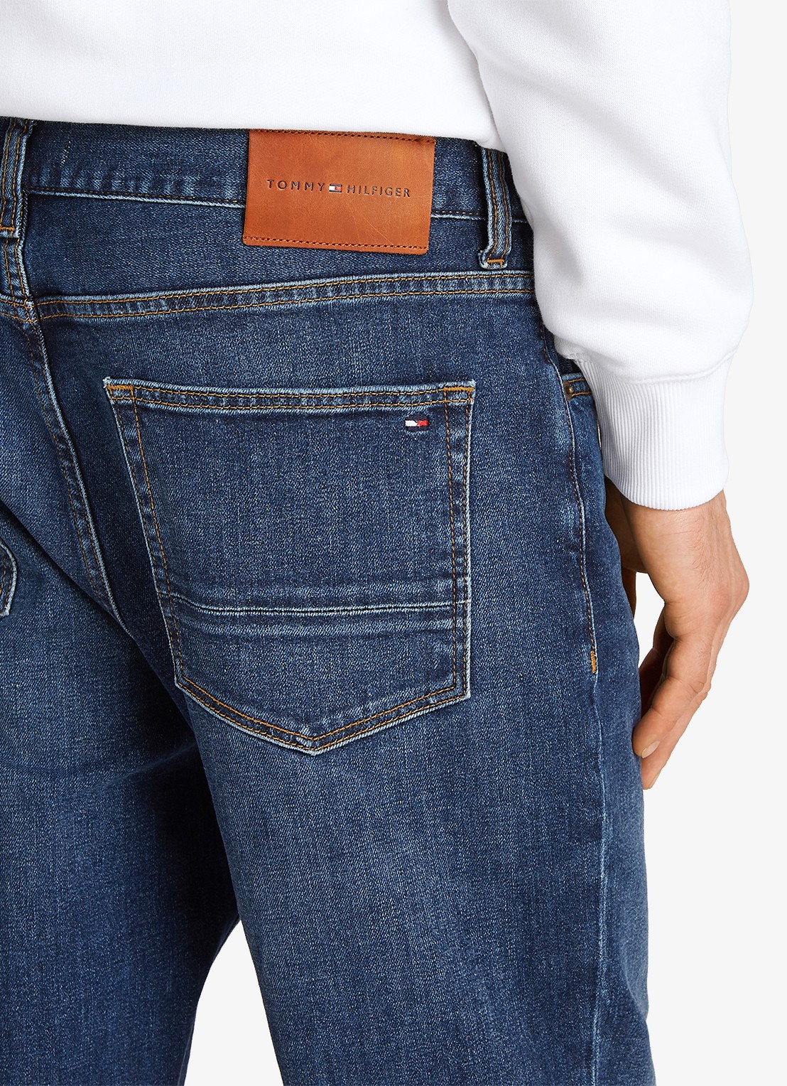 Tommy Hilfiger Harlem slim fit jeans met donkere wassing - detail 2 indigo