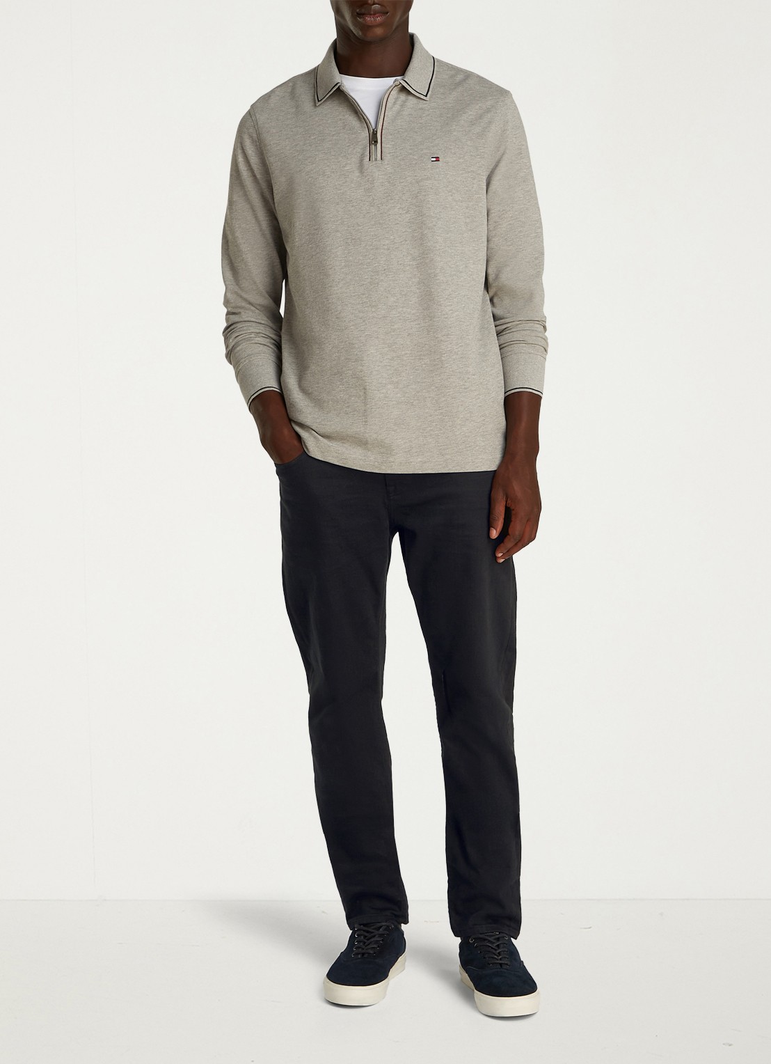 Tommy Hilfiger Harlem slim fit jeans met gekleurde wassing - voorkant 5 zwart