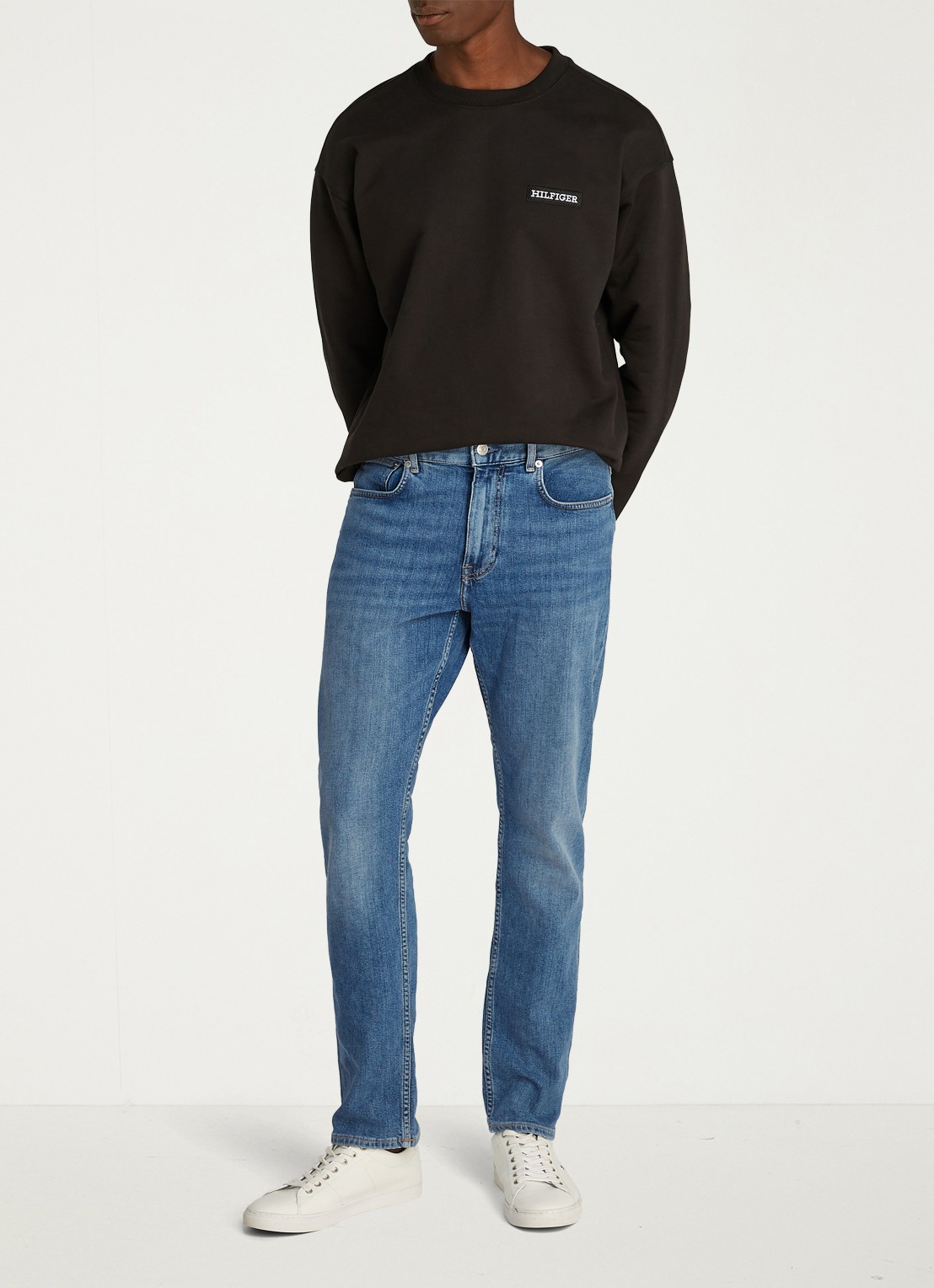 Tommy Hilfiger Harlem slim fit jeans met steekzakken - voorkant 6 indigo