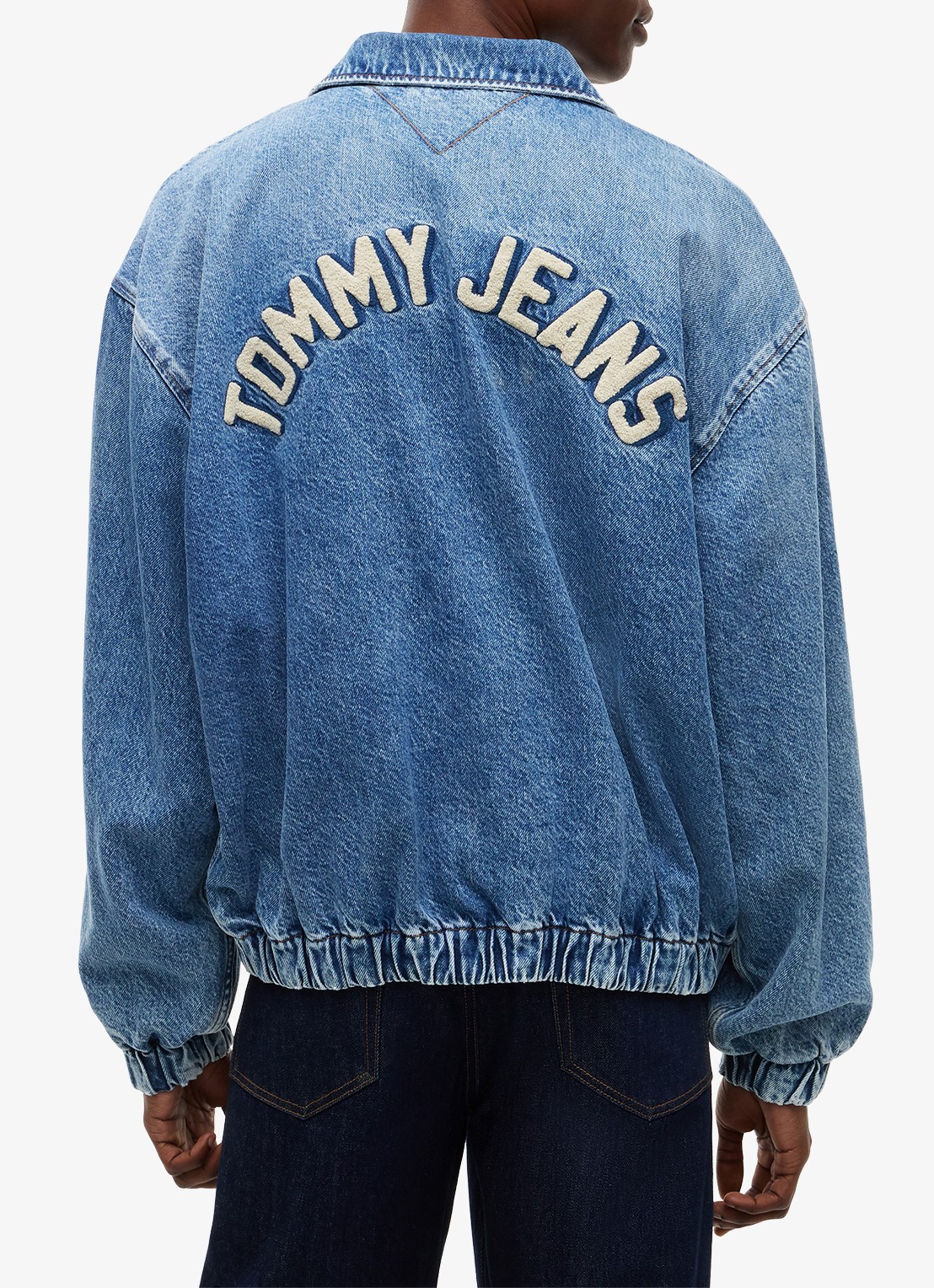 Tommy Hilfiger Harrington jack in lyocellblend met logoborduring - achterkant 3 indigo