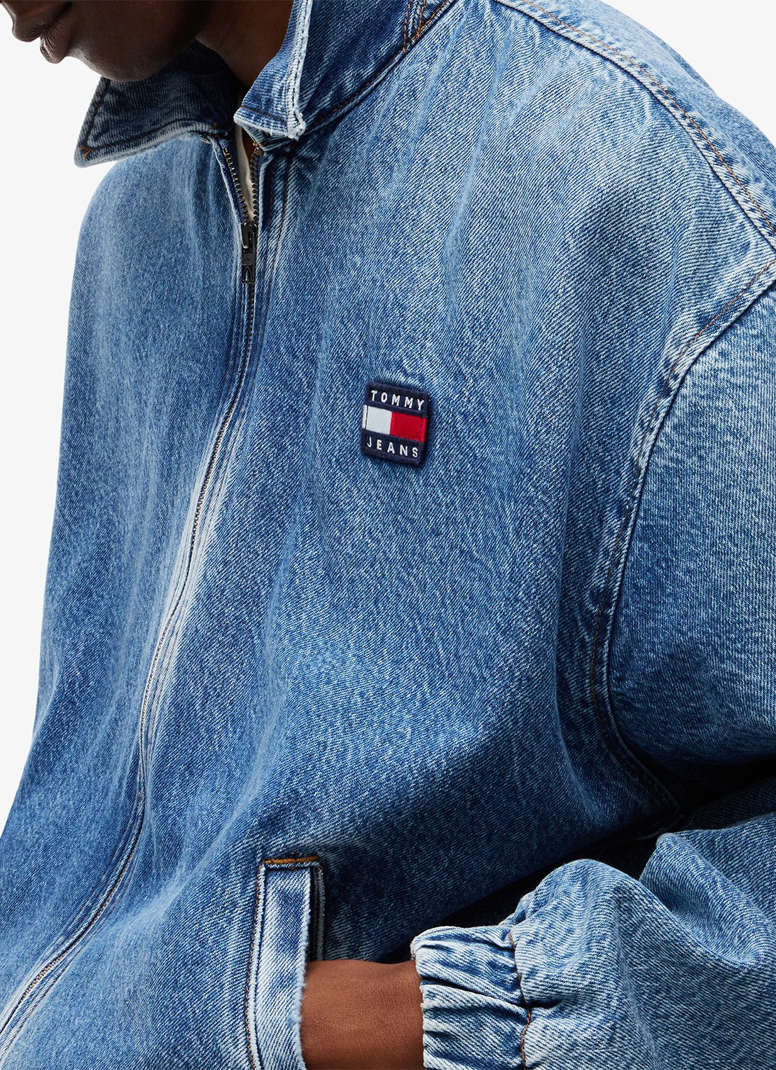 Tommy Hilfiger Harrington jack in lyocellblend met logoborduring - detail 5 indigo