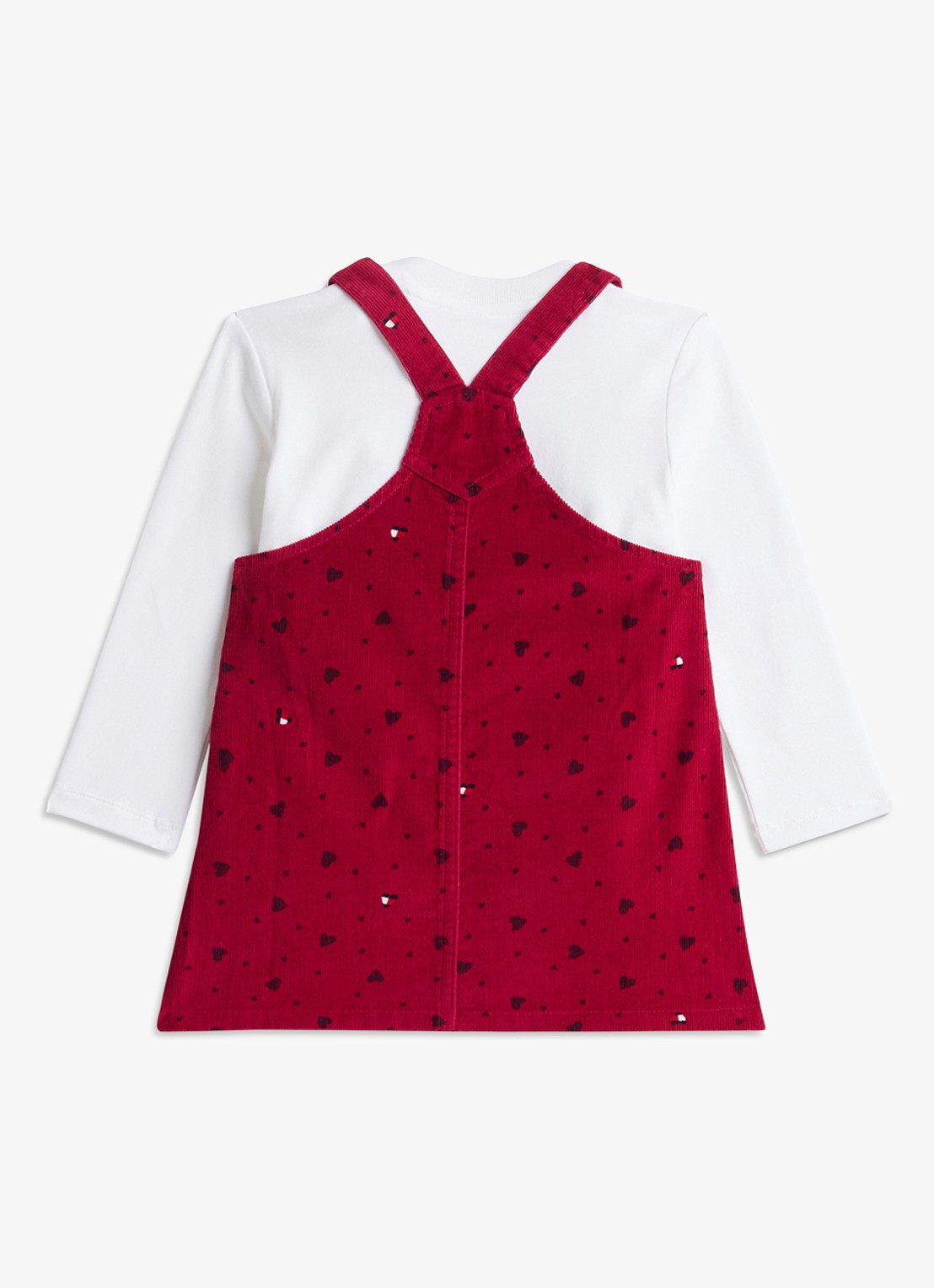 Tommy Hilfiger Heart Dungaree jurk set 2-delig  - detail rood