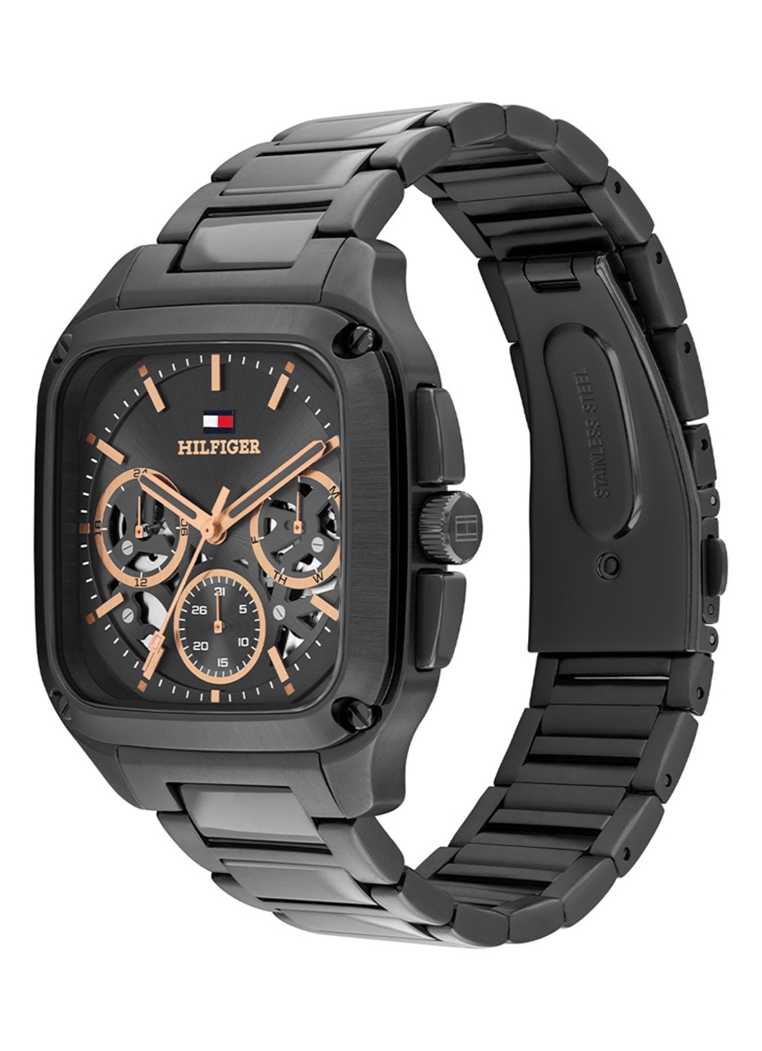 Tommy Hilfiger Herald Skeleton horloge TH1710759 - detail antraciet