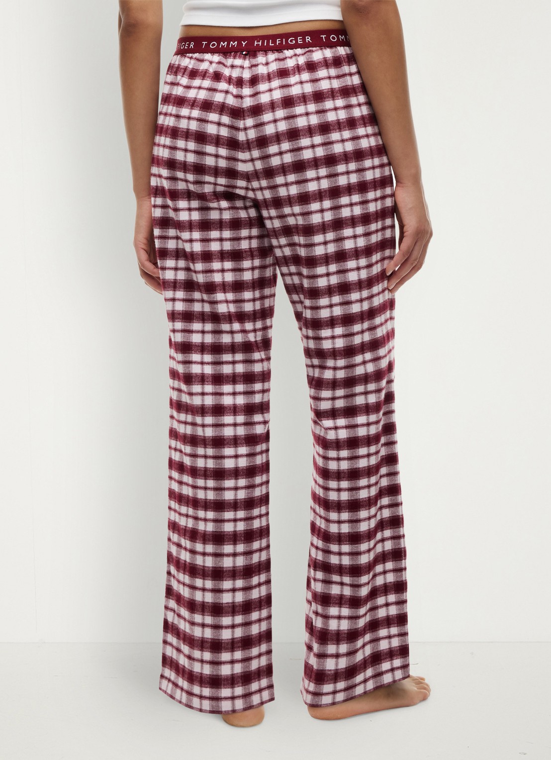 Tommy Hilfiger Heritage pyjamabroek met ruitdessin - achterkant lichtroze