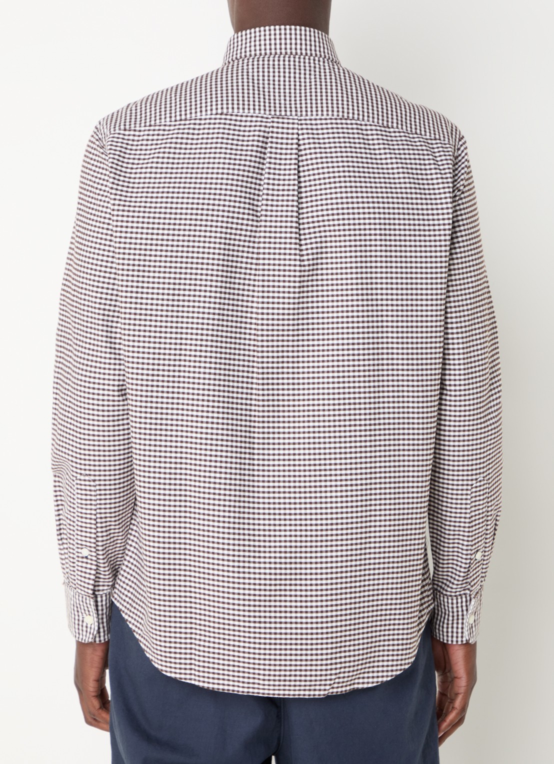 Tommy Hilfiger Heritage regular fit overhemd met ruitdessin en logoborduring - achterkant donkerbruin