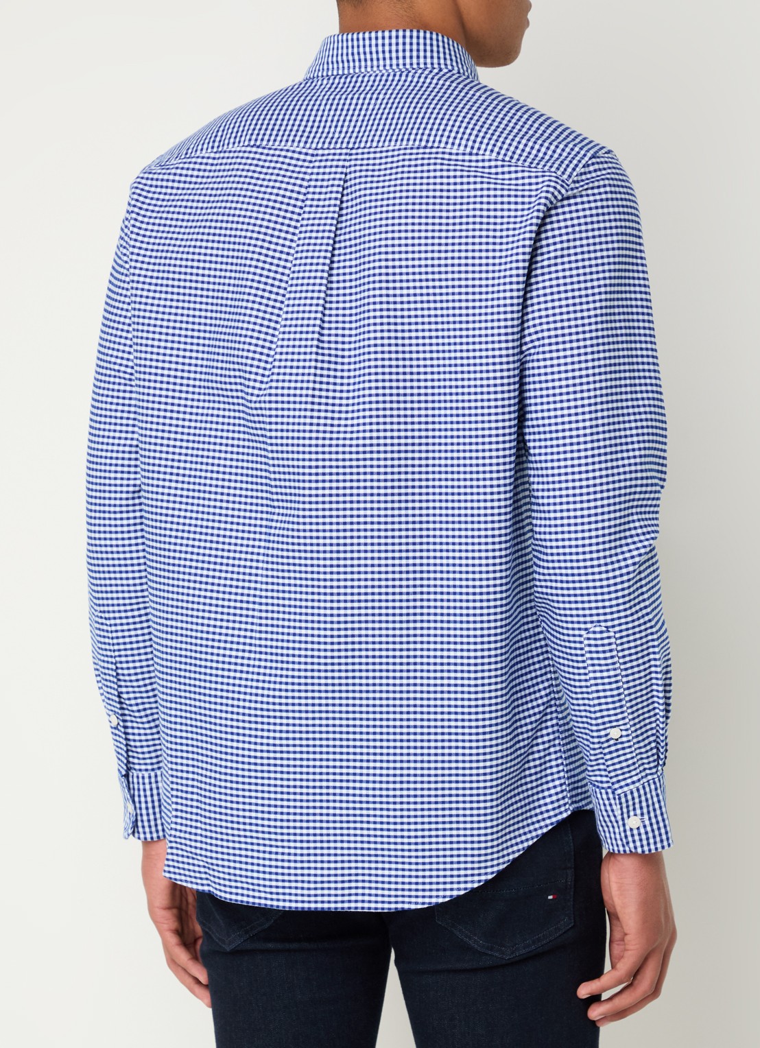 Tommy Hilfiger Heritage regular fit overhemd met ruitdessin en logoborduring - achterkant 3 royalblauw