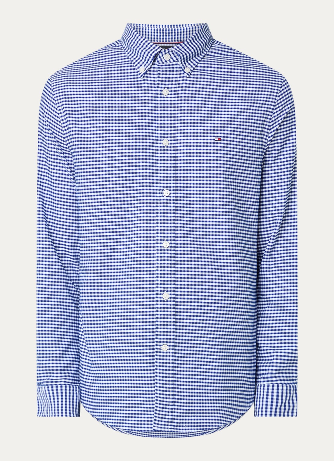 Tommy Hilfiger Heritage regular fit overhemd met ruitdessin en logoborduring - voorkant 4 royalblauw