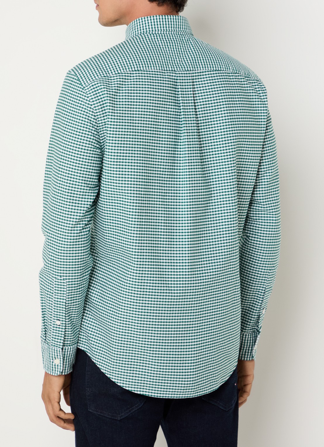 Tommy Hilfiger Heritage regular fit overhemd met ruitdessin en logoborduring - achterkant 3 groen