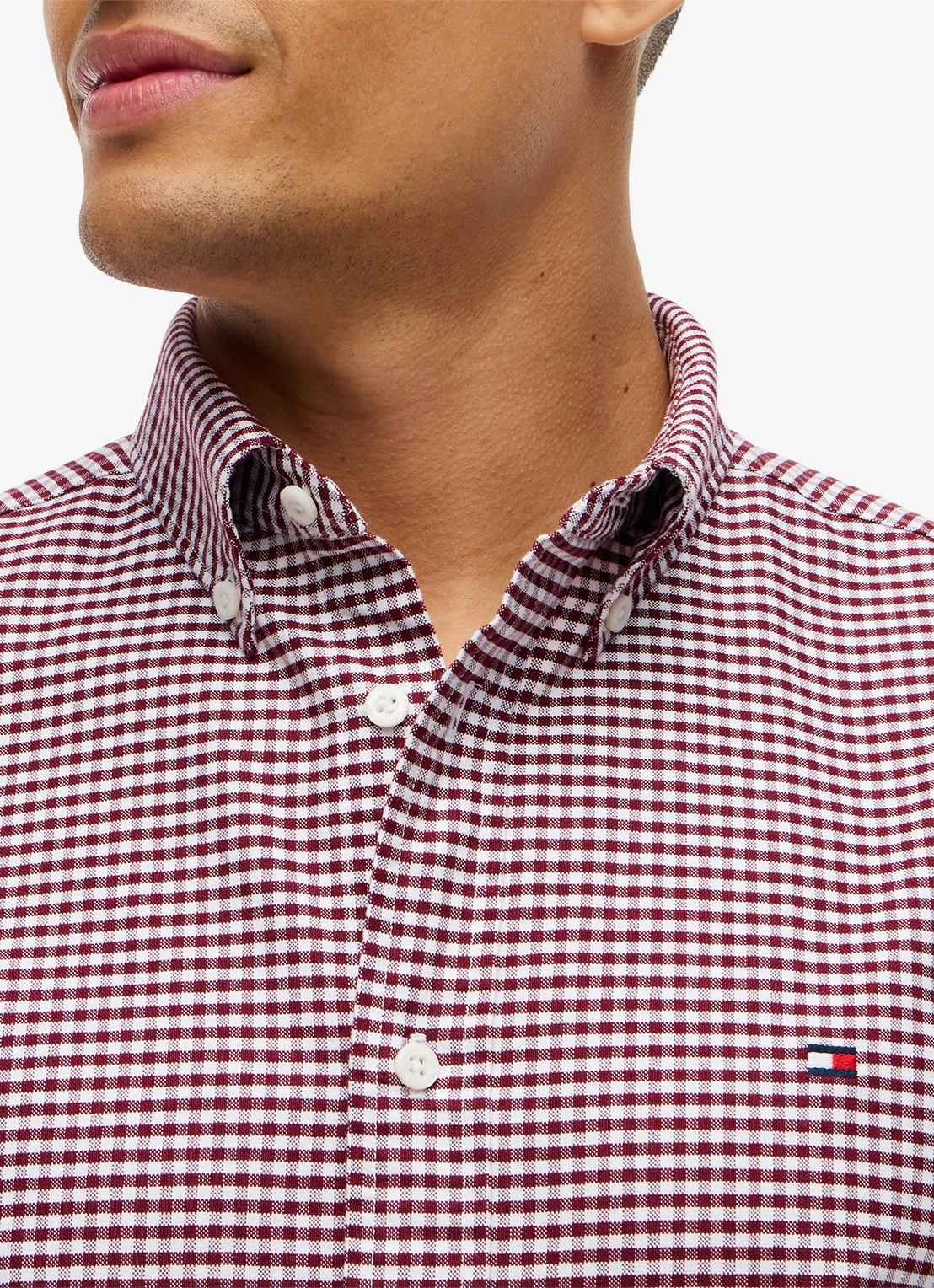 Tommy Hilfiger Heritage regular fit overhemd met ruitdessin en logoborduring - detail 2 burgundy  / check-0qj