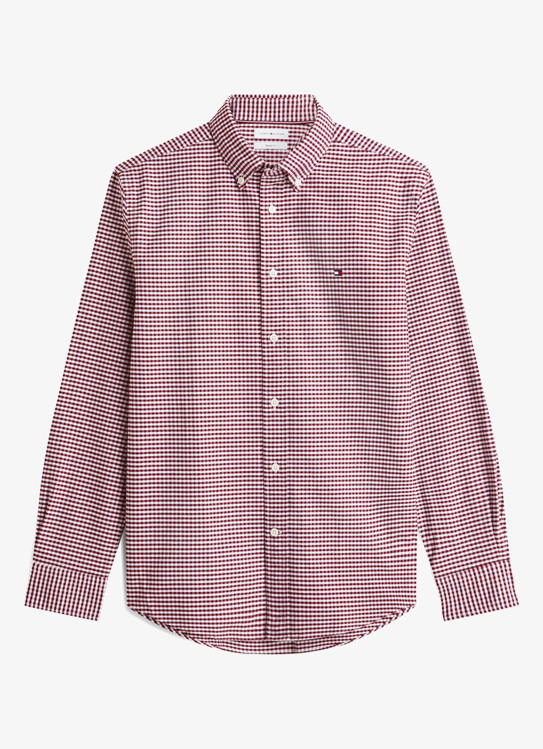 Tommy Hilfiger Heritage regular fit overhemd met ruitdessin en logoborduring - voorkant 3 burgundy  / check-0qj